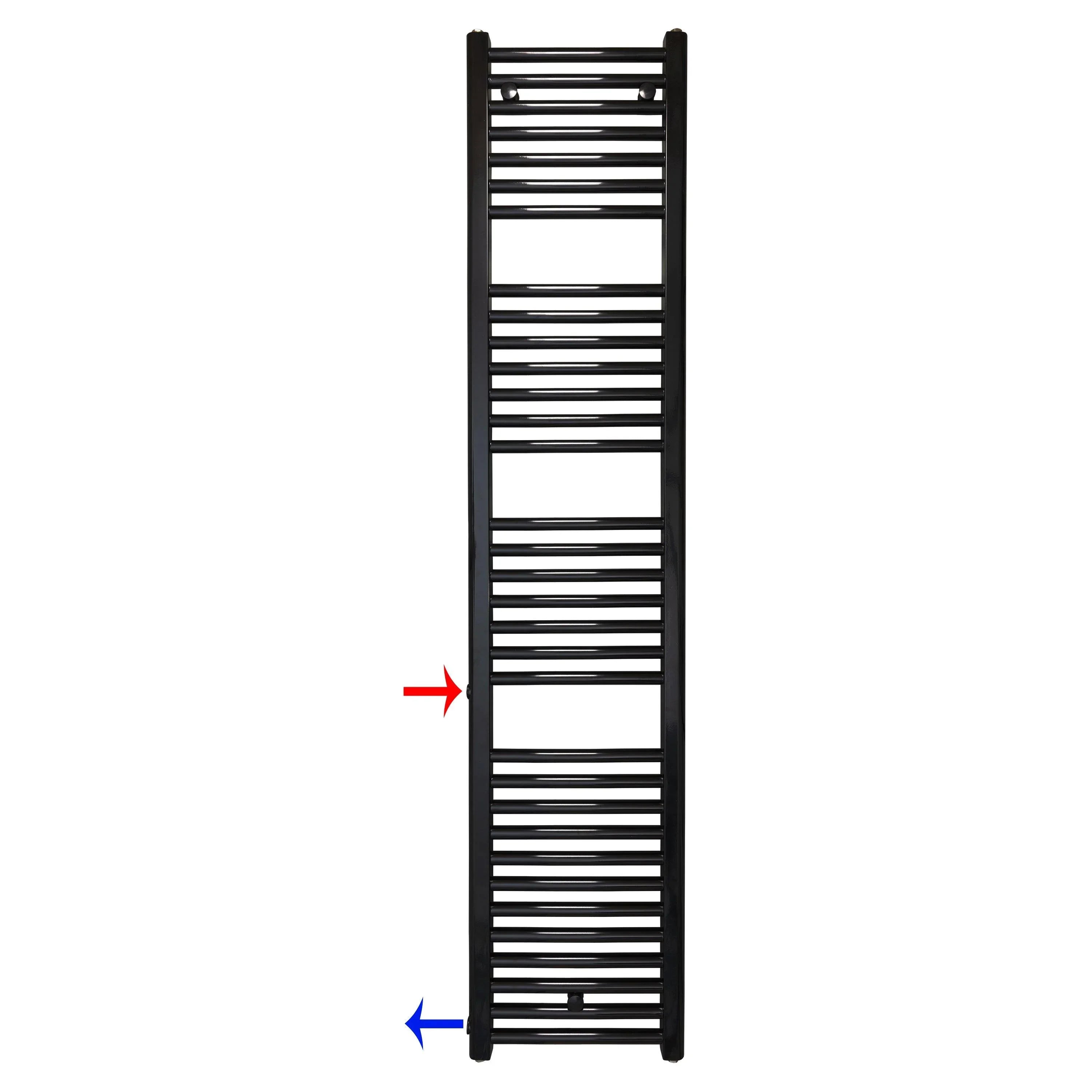 Handtuchheizkörper Austauschheizkörper 1732 x 400 links rechts Seitenanschluss Nabenanschluss seitlicher Anschluss 500 540 Renovierung schwarz - heizkoerper.shop