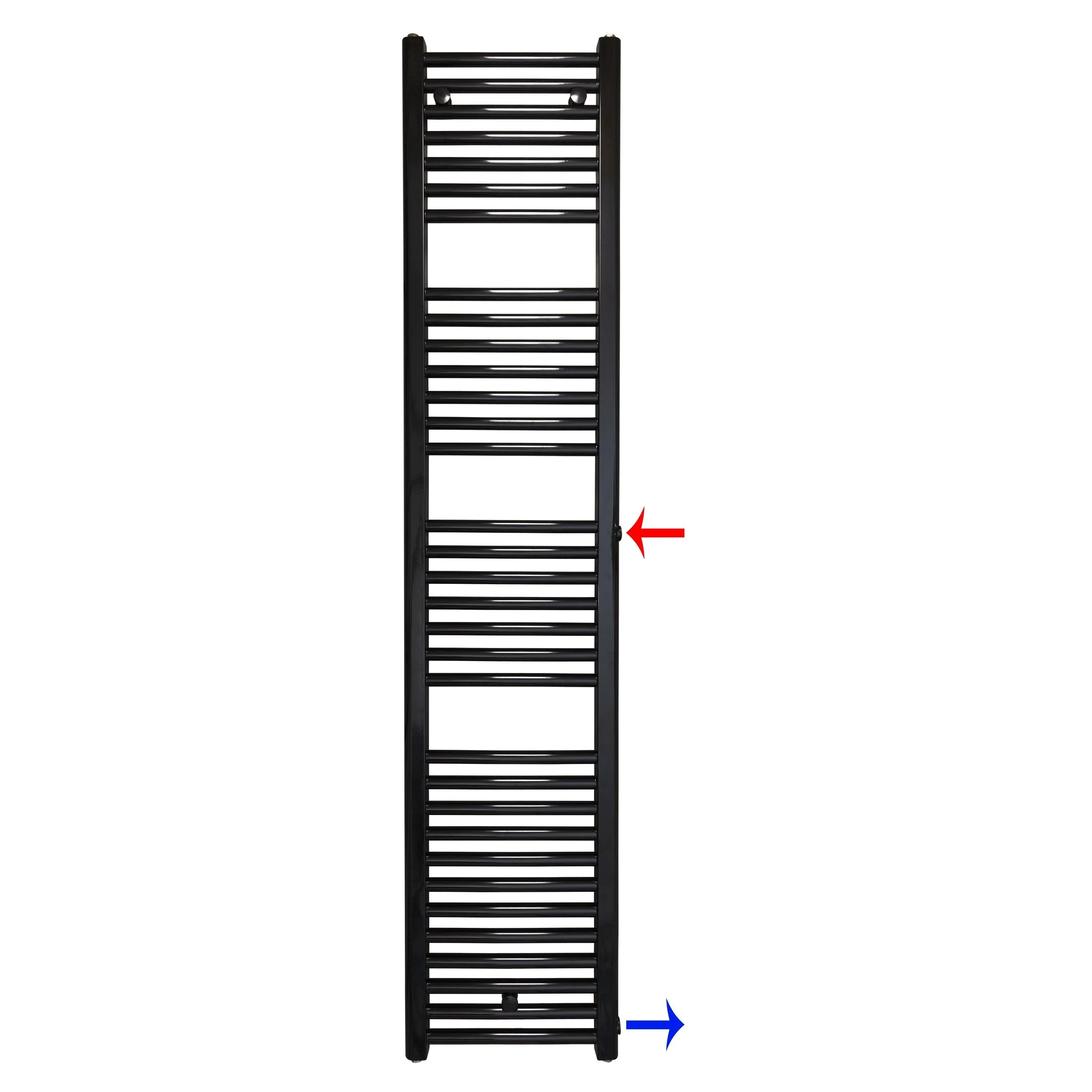 Badheizkörper Austauschheizkörper 1732 x 400 links rechts Seitenanschluss Nabenanschluss seitlicher Anschluss 850 Renovierung schwarz - heizkoerper.shop