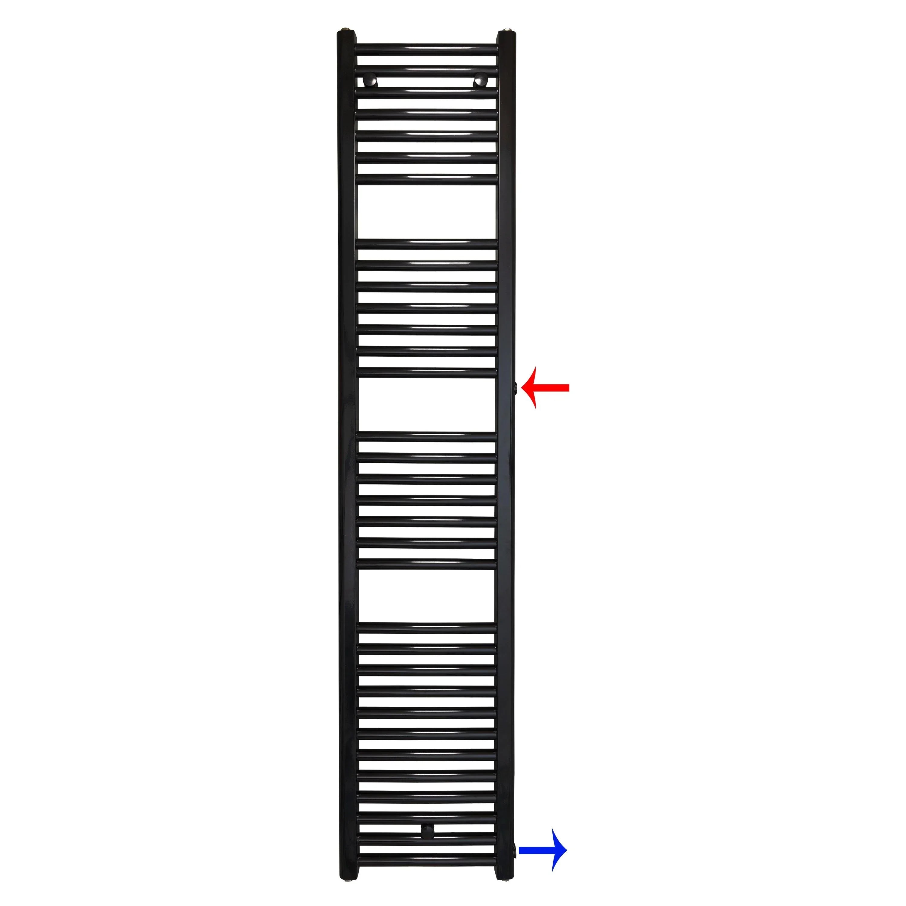 Badheizkörper Austauschheizkörper 1732 x 400 links rechts Seitenanschluss Nabenanschluss seitlicher Anschluss 900 940 Renovierung schwarz - heizkoerper.shop