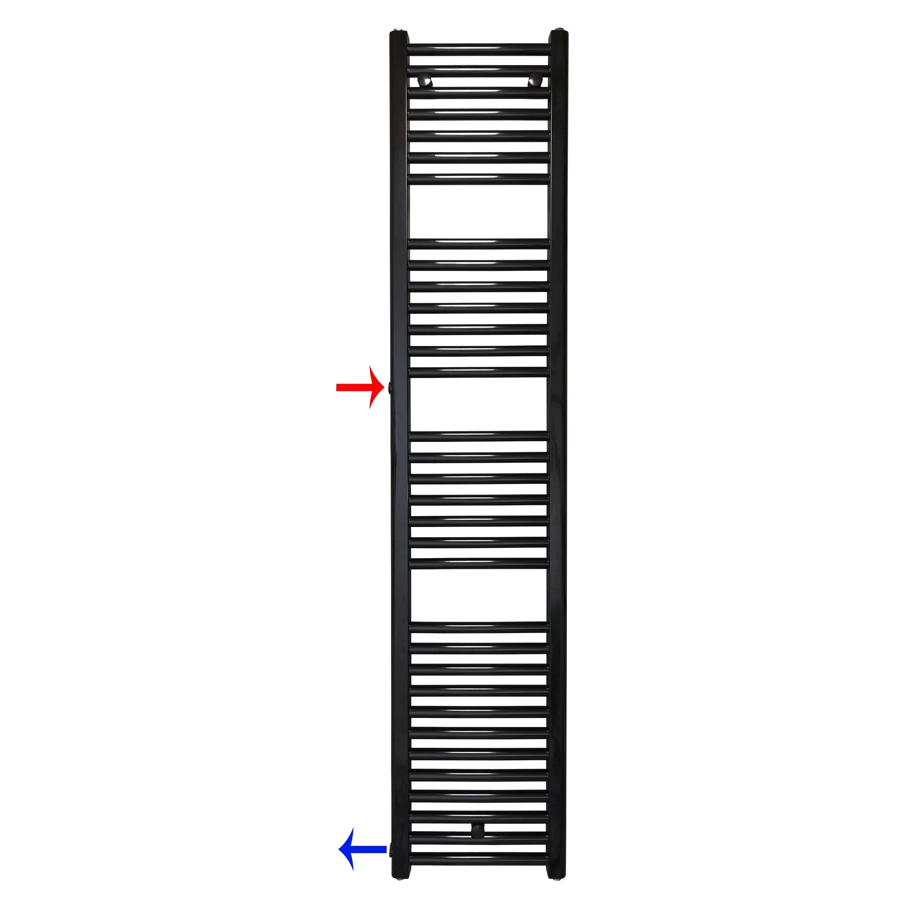 Handtuchheizkörper Austauschheizkörper 1732 x 400 links rechts Seitenanschluss Nabenanschluss seitlicher Anschluss 900 940 Renovierung schwarz - heizkoerper.shop
