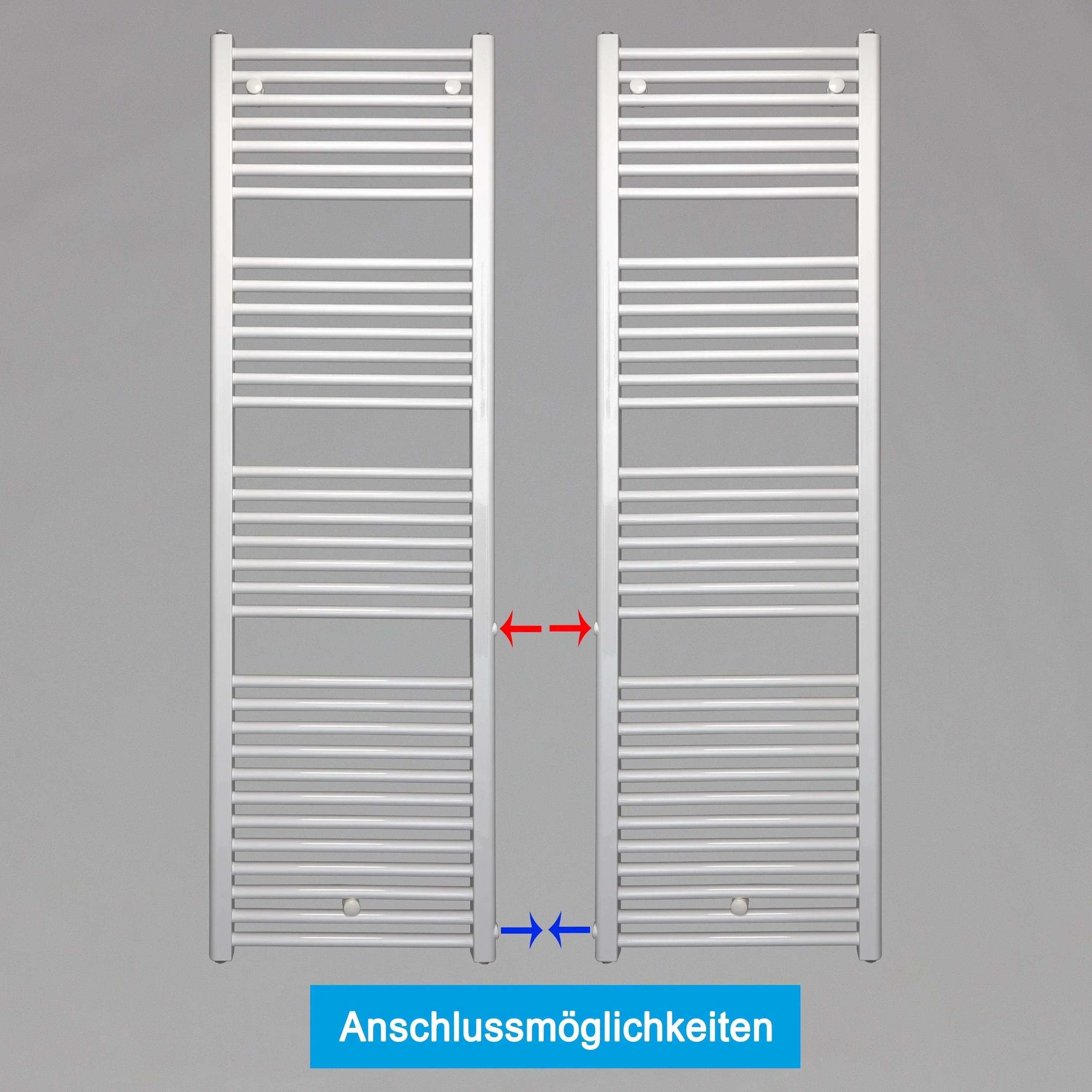 Handtuchheizkörper Austauschheizkörper 1732 x 500 links rechts Seitenanschluss Nabenanschluss seitlicher Anschlussmöglichkeiten 500 540 Renovierung - heizkoerper.shop