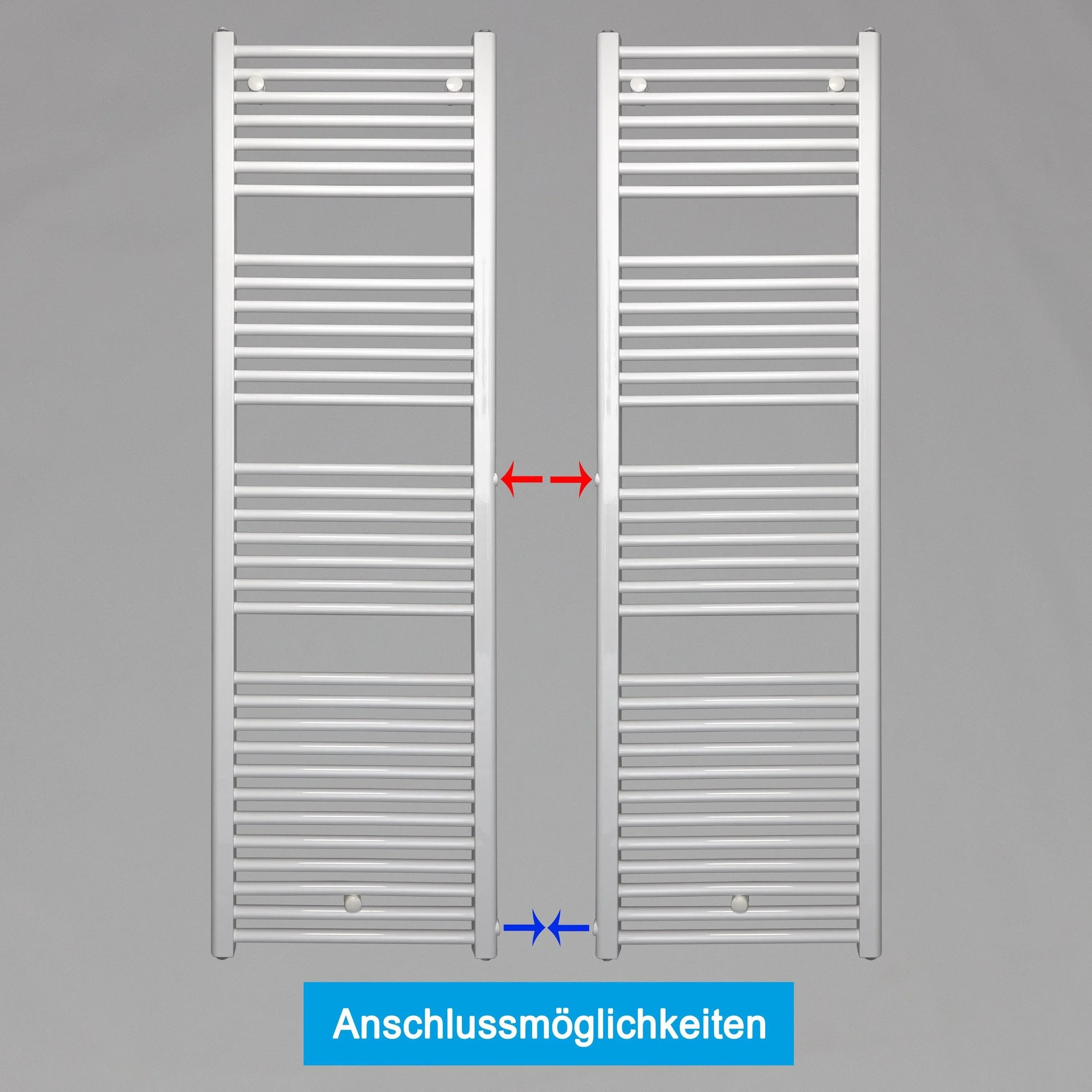 Badheizkörper Austauschheizkörper 1732 x 500 links rechts Seitenanschluss Nabenanschluss seitlicher Anschlussmöglichkeiten 850 Renovierung - heizkoerper.shop