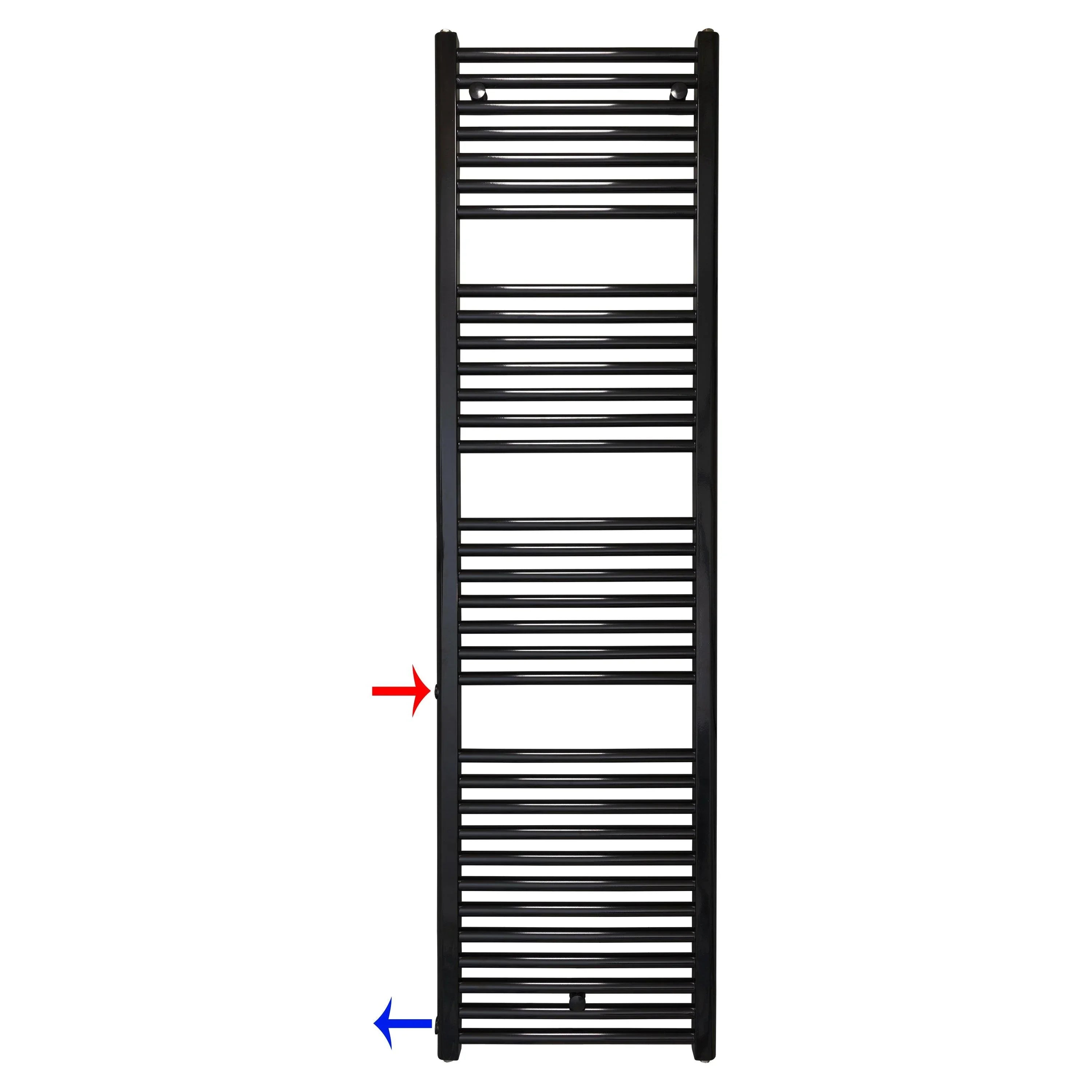 Handtuchheizkörper Austauschheizkörper 1732 x 500 links rechts Seitenanschluss Nabenanschluss seitlicher Anschluss 500 540 Renovierung schwarz - heizkoerper.shop