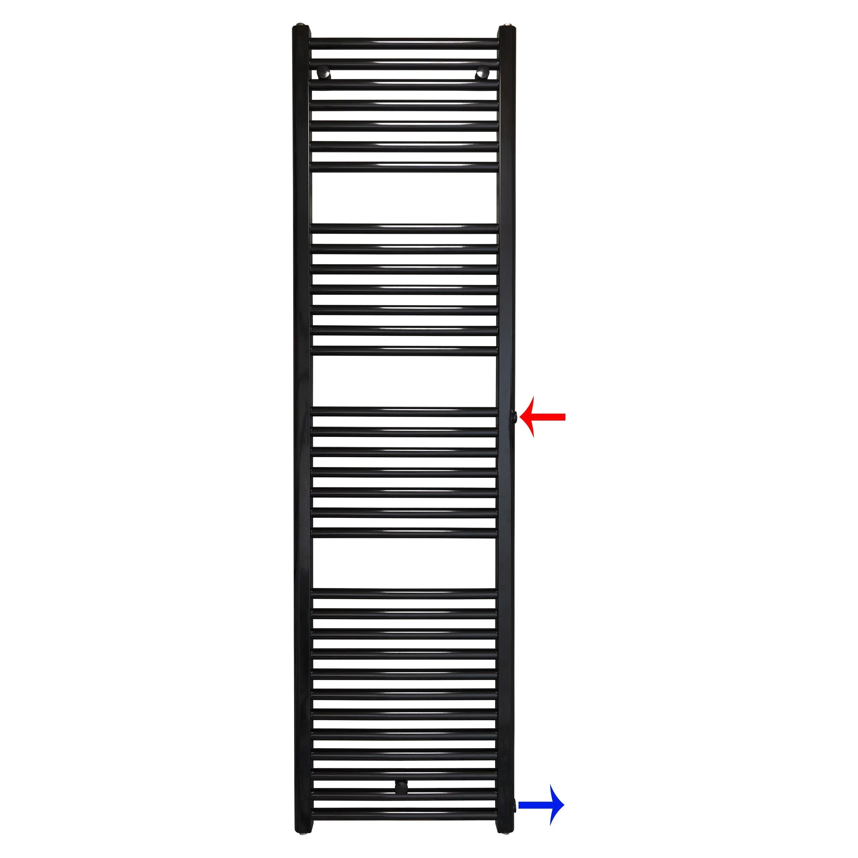 Badheizkörper Austauschheizkörper 1732 x 500 links rechts Seitenanschluss Nabenanschluss seitlicher Anschluss 850 Renovierung schwarz - heizkoerper.shop