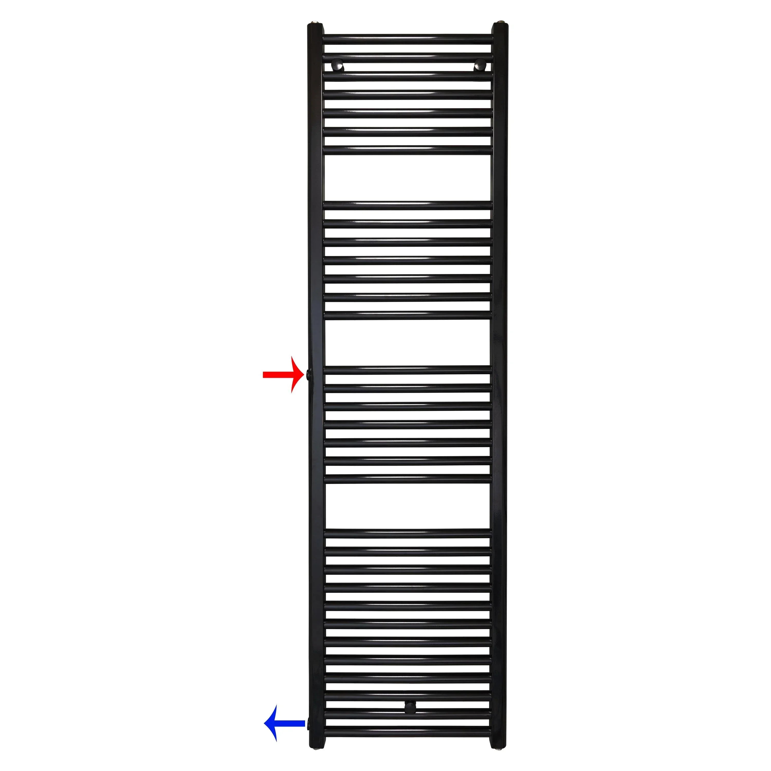 Handtuchheizkörper Austauschheizkörper 1732 x 500 links rechts Seitenanschluss Nabenanschluss seitlicher Anschluss 850 Renovierung schwarz - heizkoerper.shop