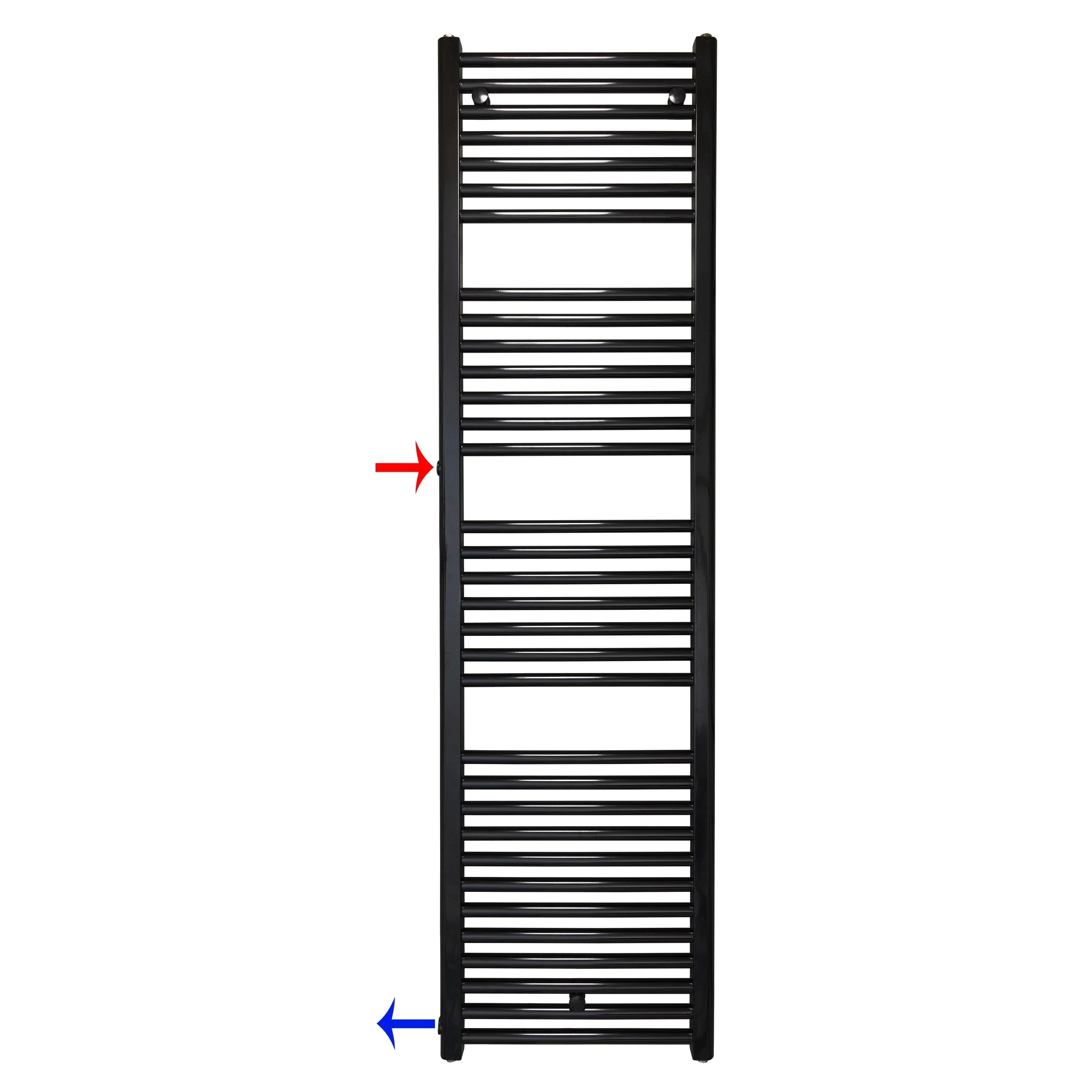 Handtuchheizkörper Austauschheizkörper 1732 x 500 links rechts Seitenanschluss Nabenanschluss seitlicher Anschluss 900 940 Renovierung schwarz - heizkoerper.shop