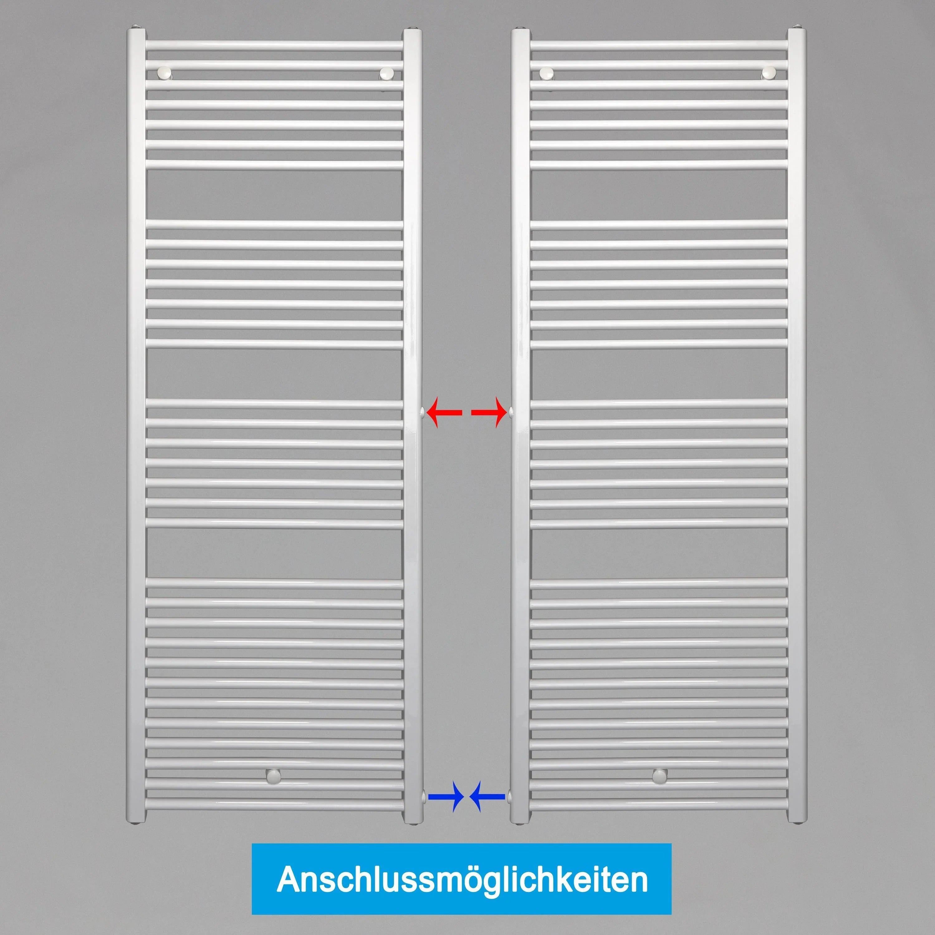 Badheizkörper Austauschheizkörper 1732 x 600 links rechts Seitenanschluss Nabenanschluss seitlicher Anschlussmöglichkeiten 850 Renovierung - heizkoerper.shop