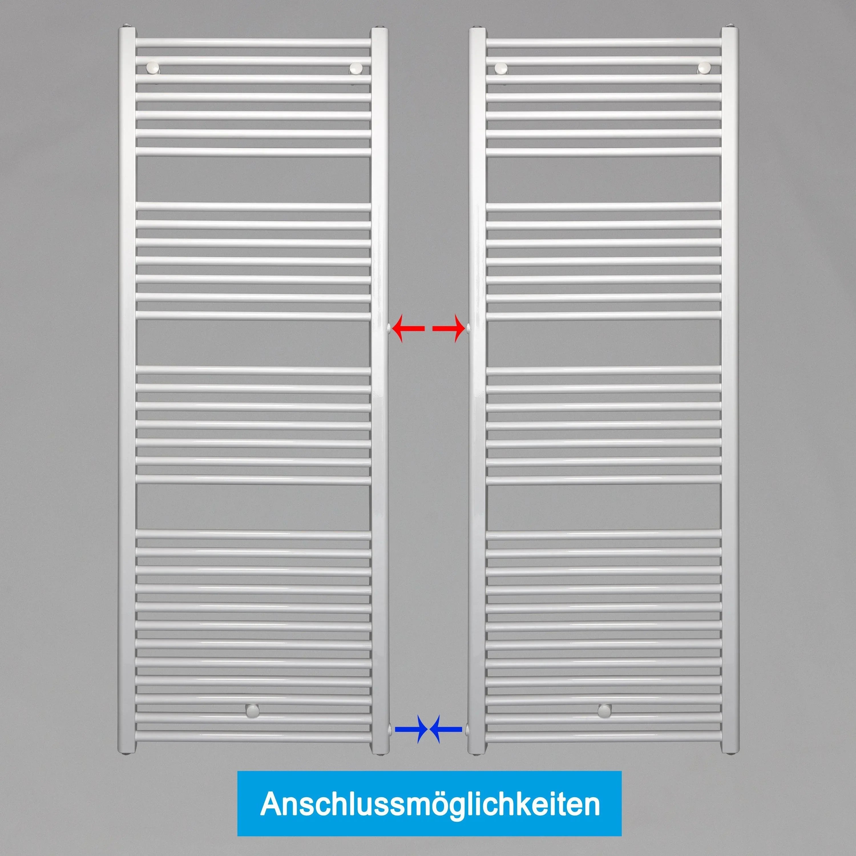 Badheizkörper Austauschheizkörper 1732 x 600 links rechts Seitenanschluss Nabenanschluss seitlicher Anschlussmöglichkeiten 900 940 Renovierung - heizkoerper.shop