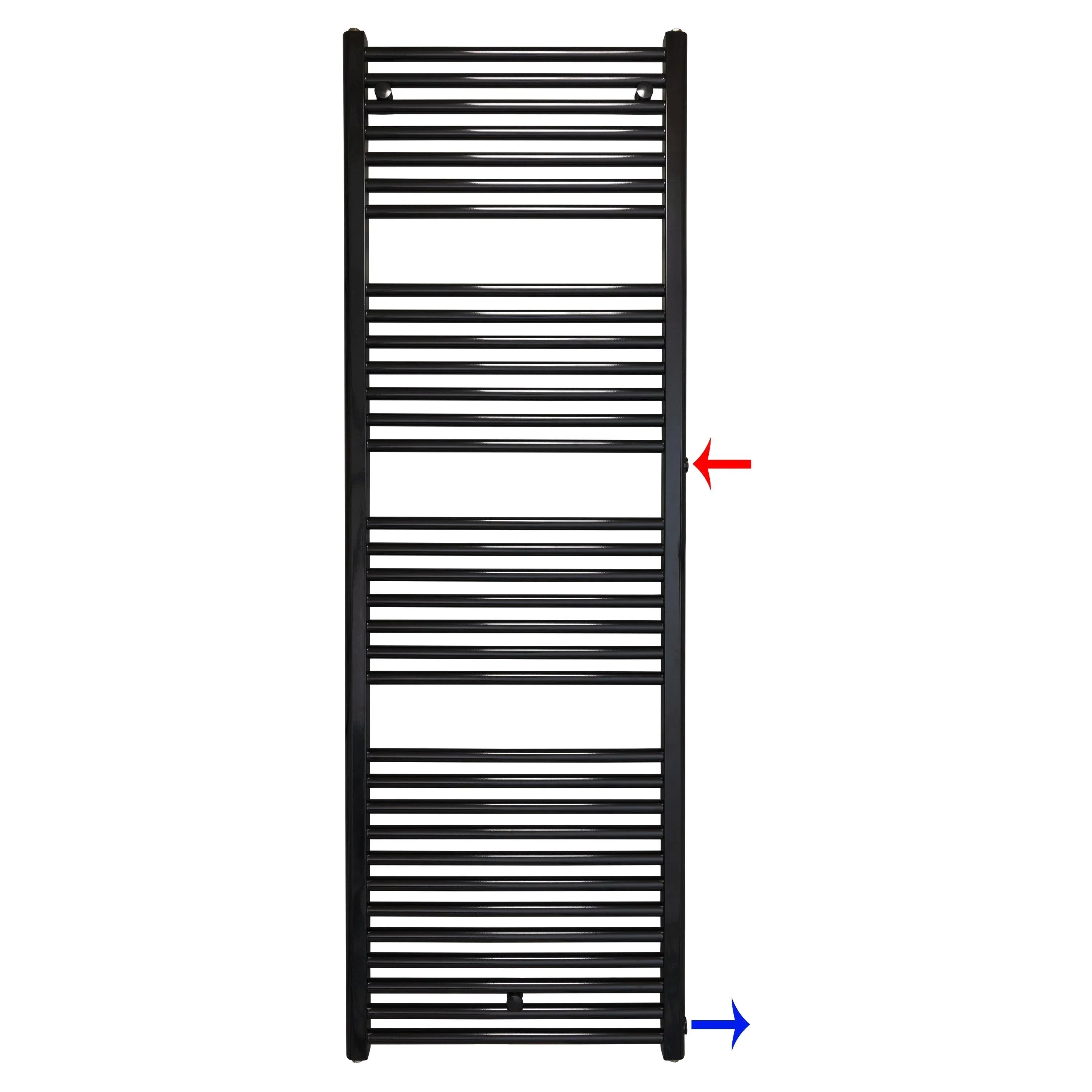 Badheizkörper Austauschheizkörper 1732 x 600 links rechts Seitenanschluss Nabenanschluss seitlicher Anschluss 900 940 Renovierung schwarz - heizkoerper.shop