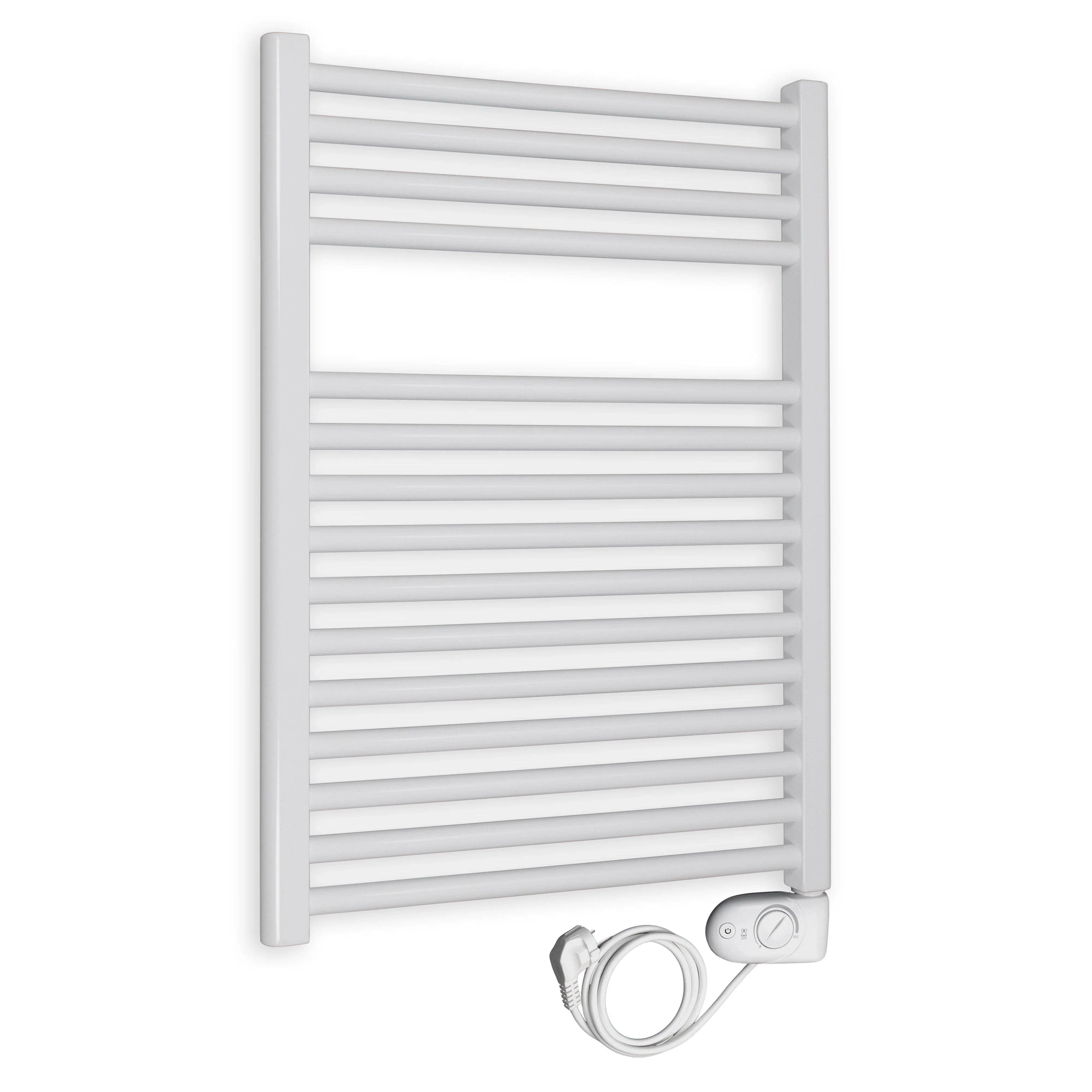 Badheizkörper elektrisch mit analogem Thermostat 764 x 600 weiß Elektroheizkörper Handtuchwärmer elektrischer Handtuchhalter - heizkoerper.shop