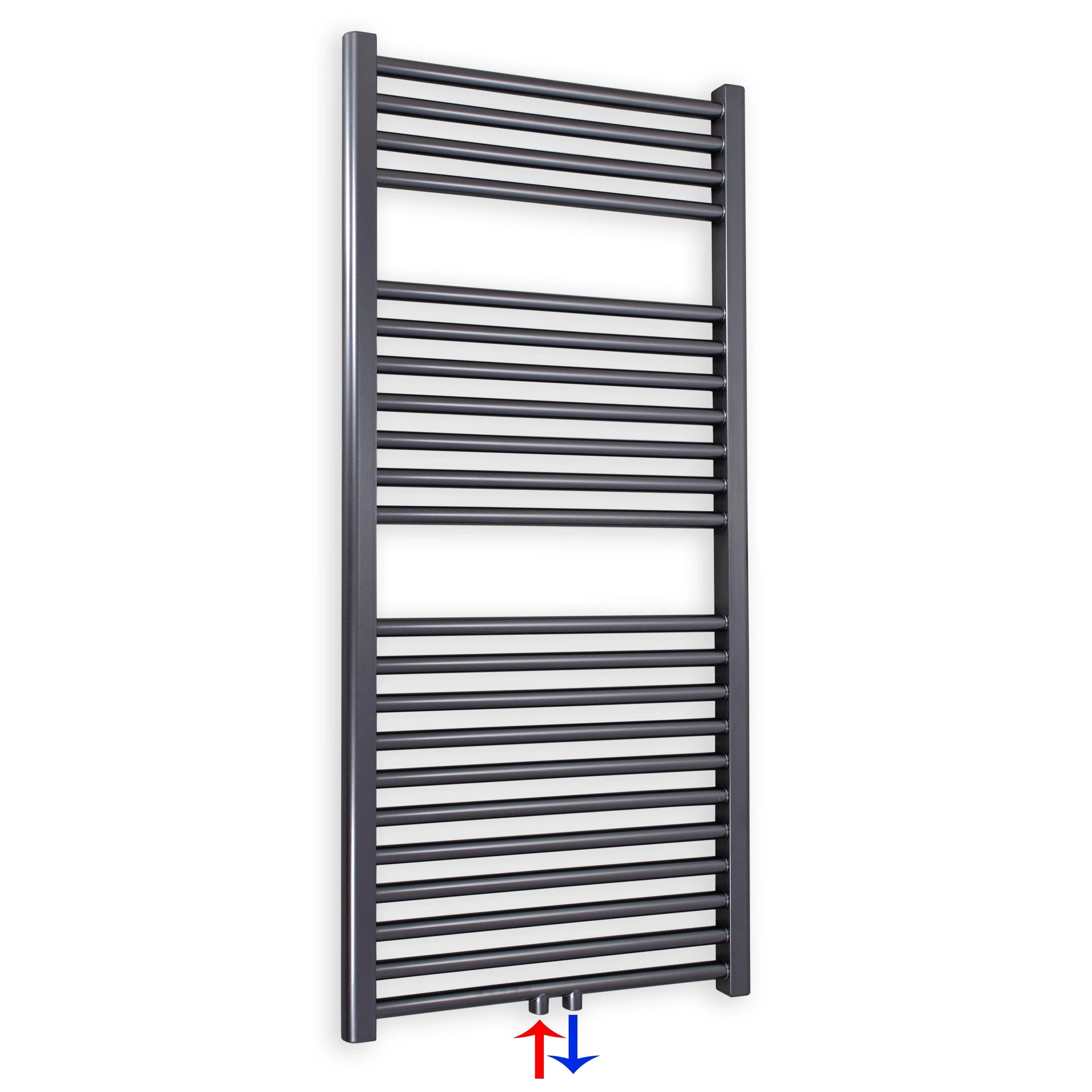 Handtuchheizkörper mit Mittelanschluss 1160 x 600 anthrazit Handtuchhalter Badezimmer Heizung Handtuchwärmer - heizkoerper.shop