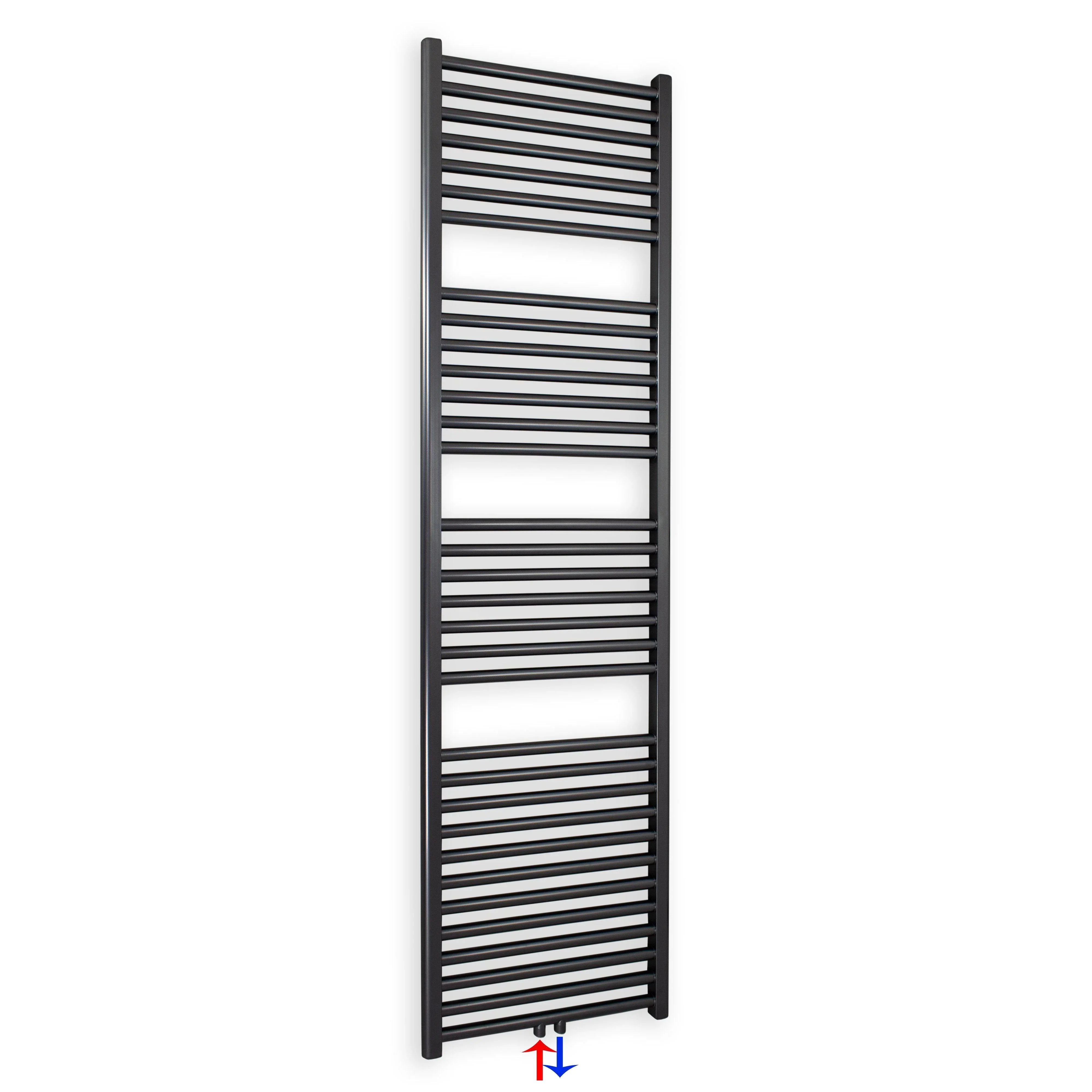 Handtuchheizkörper mit Mittelanschluss 1732 x 400 anthrazit Handtuchhalter Badezimmer Heizung Handtuchwärmer - heizkoerper.shop