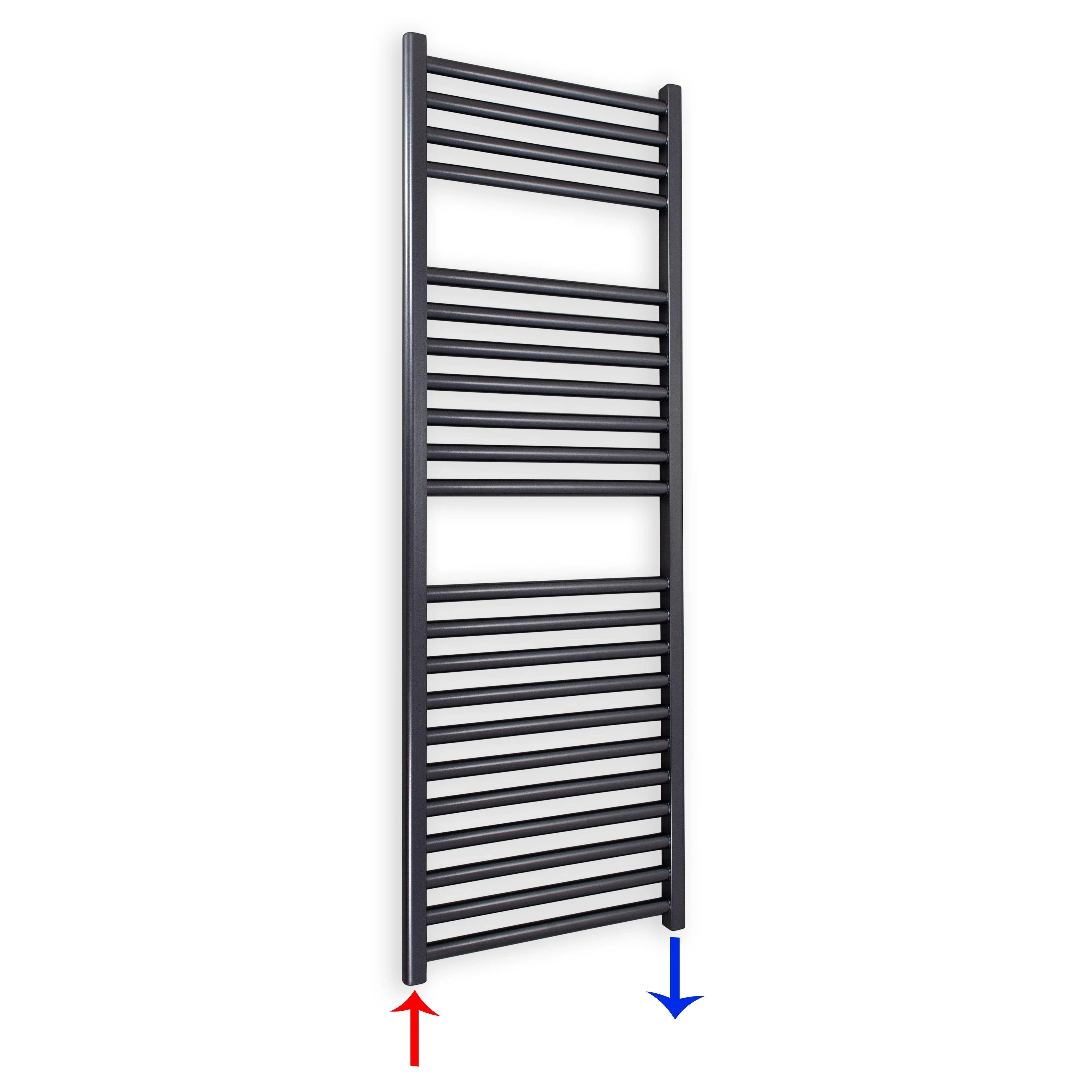 Handtuchheizkörper mit Standardanschluss 1160 x 400 anthrazit Handtuchhalter Badezimmer Heizung Handtuchwärmer - heizkoerper.shop