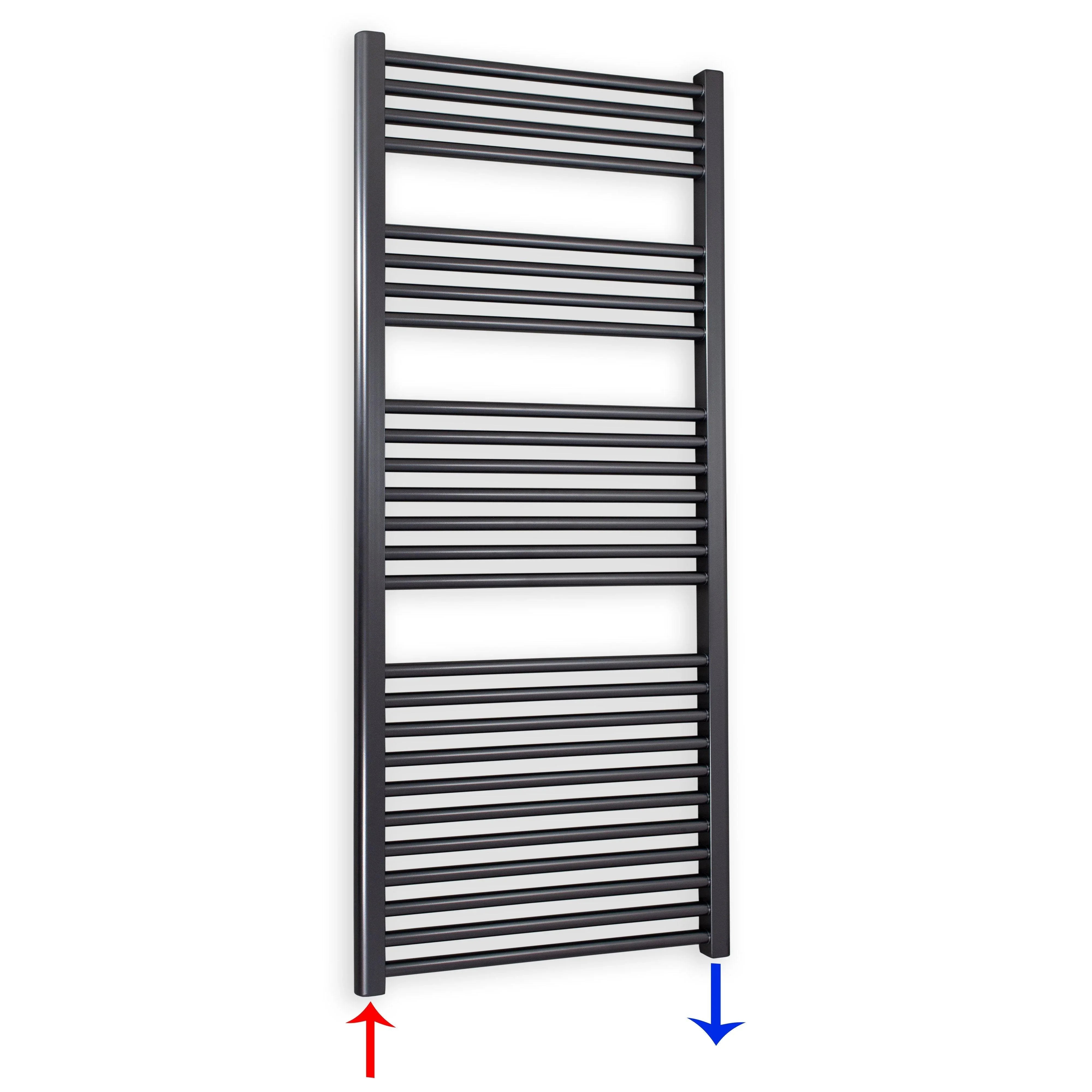 Handtuchheizkörper mit Standardanschluss 1424 x 600 anthrazit Handtuchhalter Badezimmer Heizung Handtuchwärmer - heizkoerper.shop