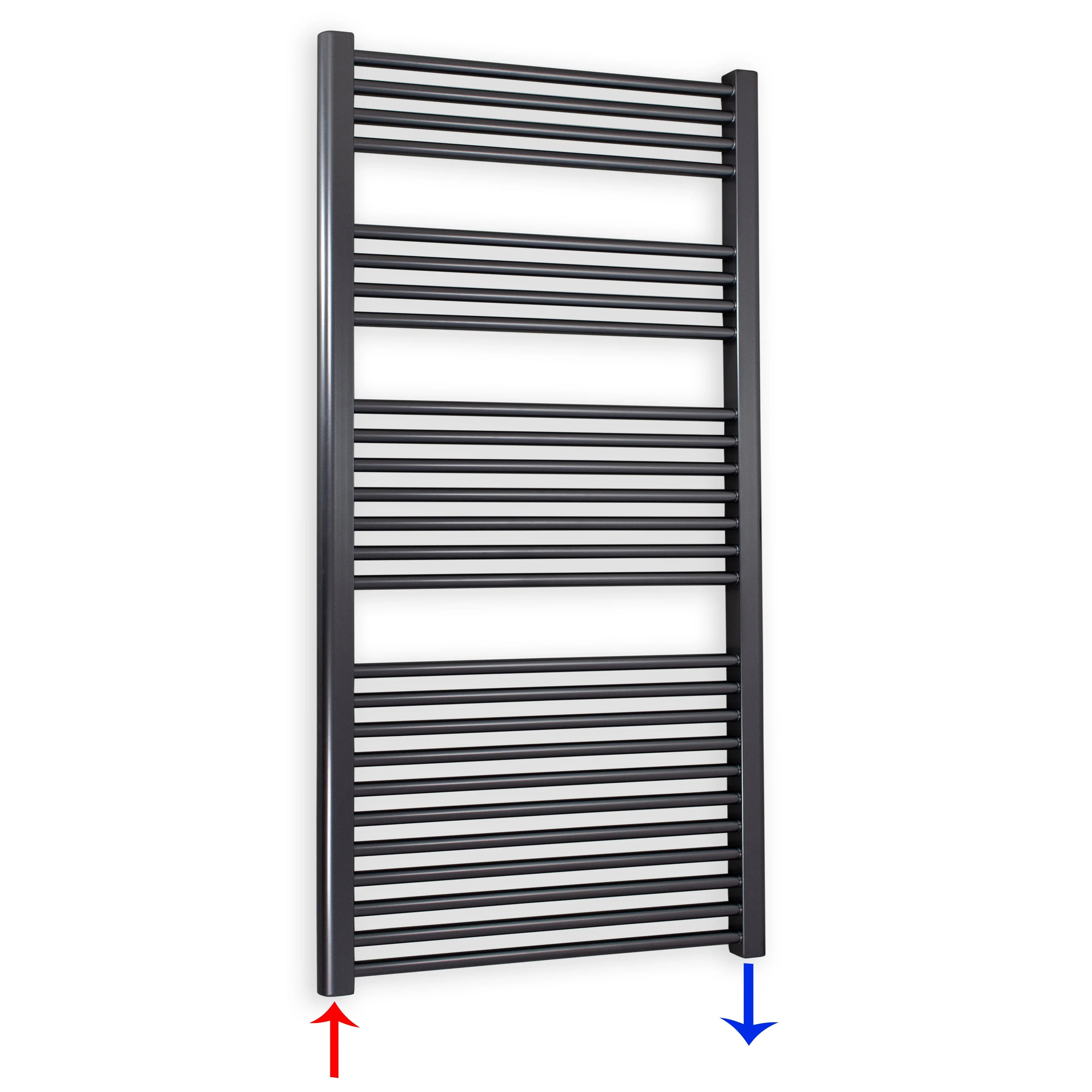 Badheizkörper gerade mit Standardanschluss 1424 x 750 anthrazit Handtuchhalter Badezimmer Heizung Handtuchwärmer - heizkoerper.shop