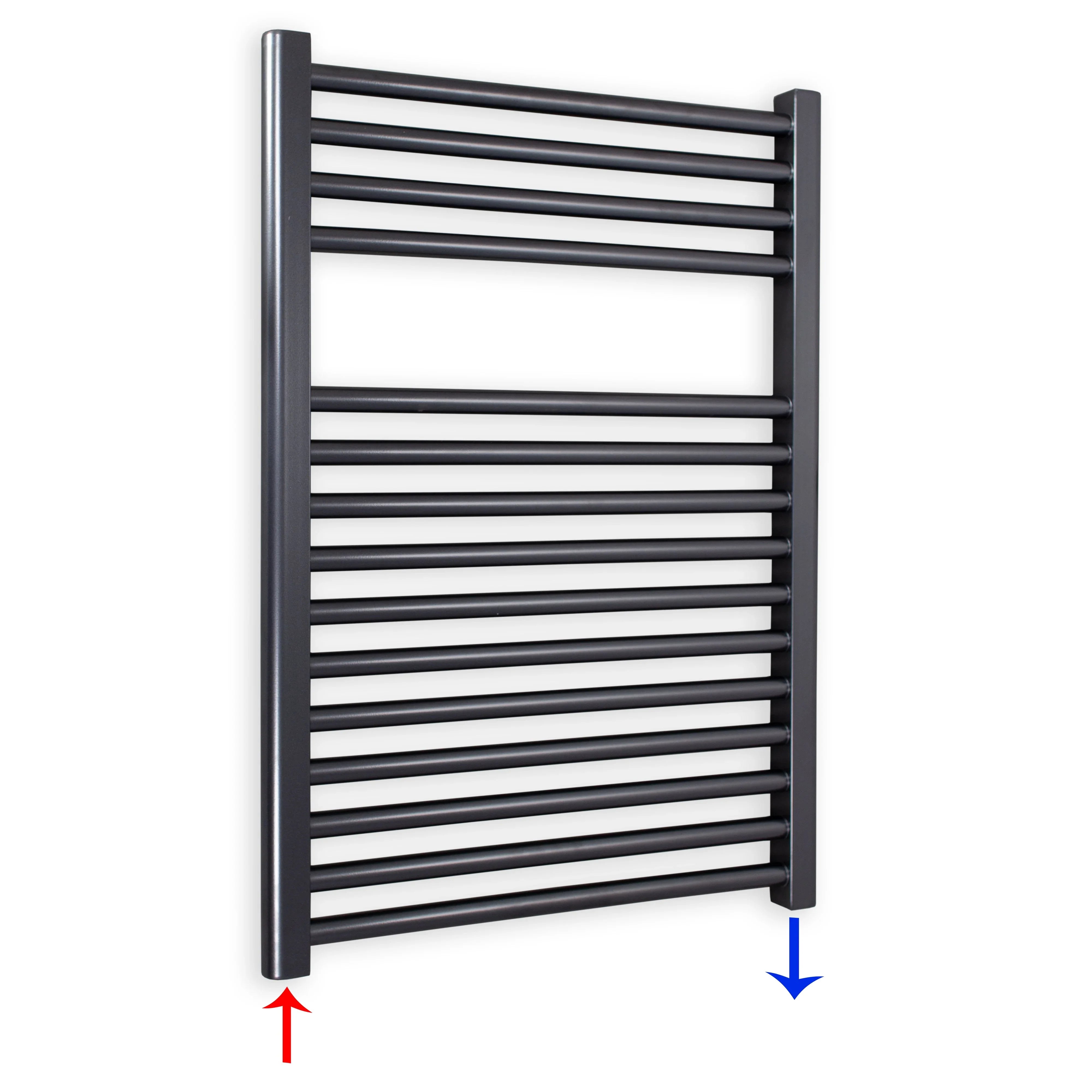 Badheizkörper gerade mit Standardanschluss 764 x 600 anthrazit Handtuchhalter Badezimmer Heizung Handtuchwärmer - heizkoerper.shop