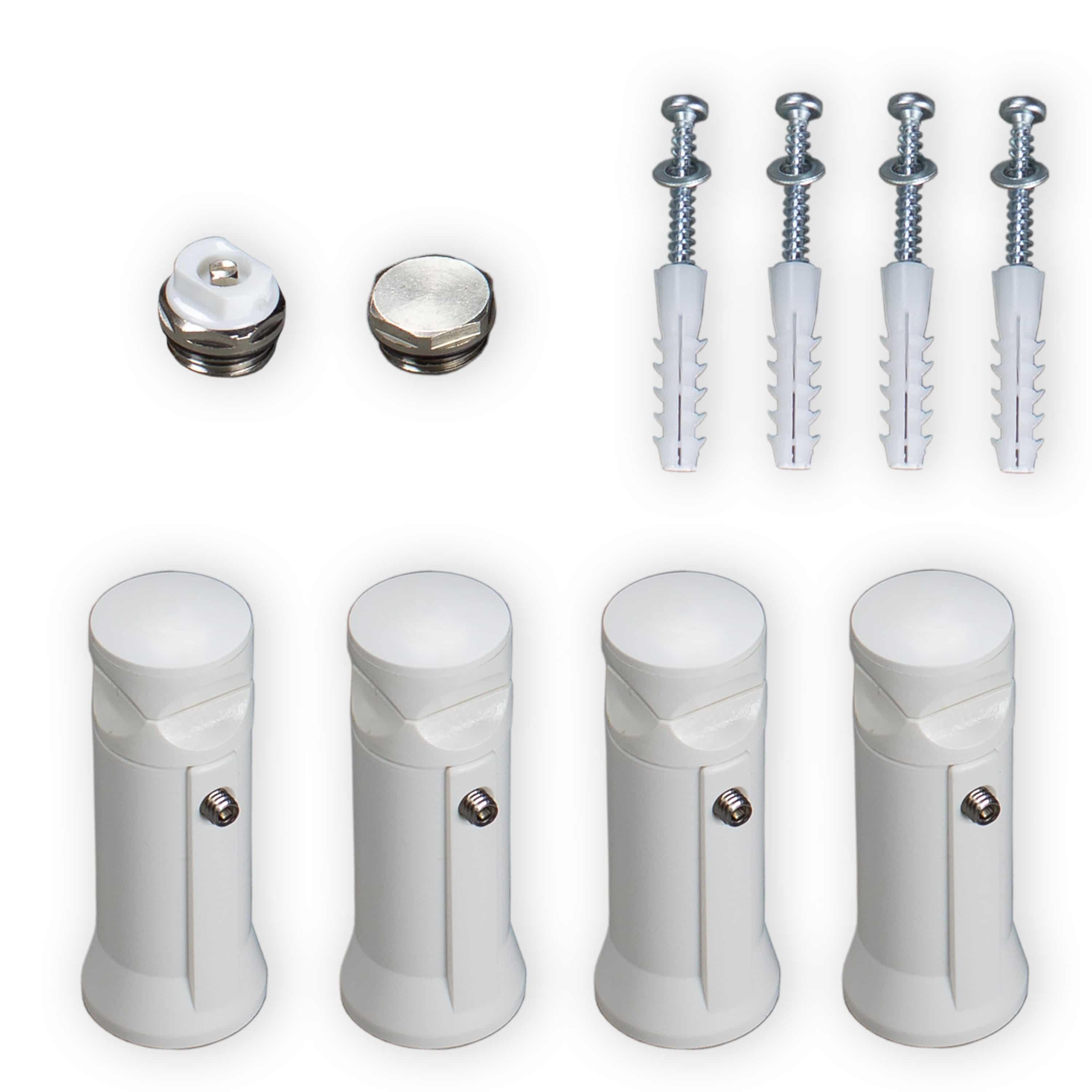 Montageset Befestigungsset Befestigungssatz für Badheizkörper Heizkörper weiß - heizkoerper.shop