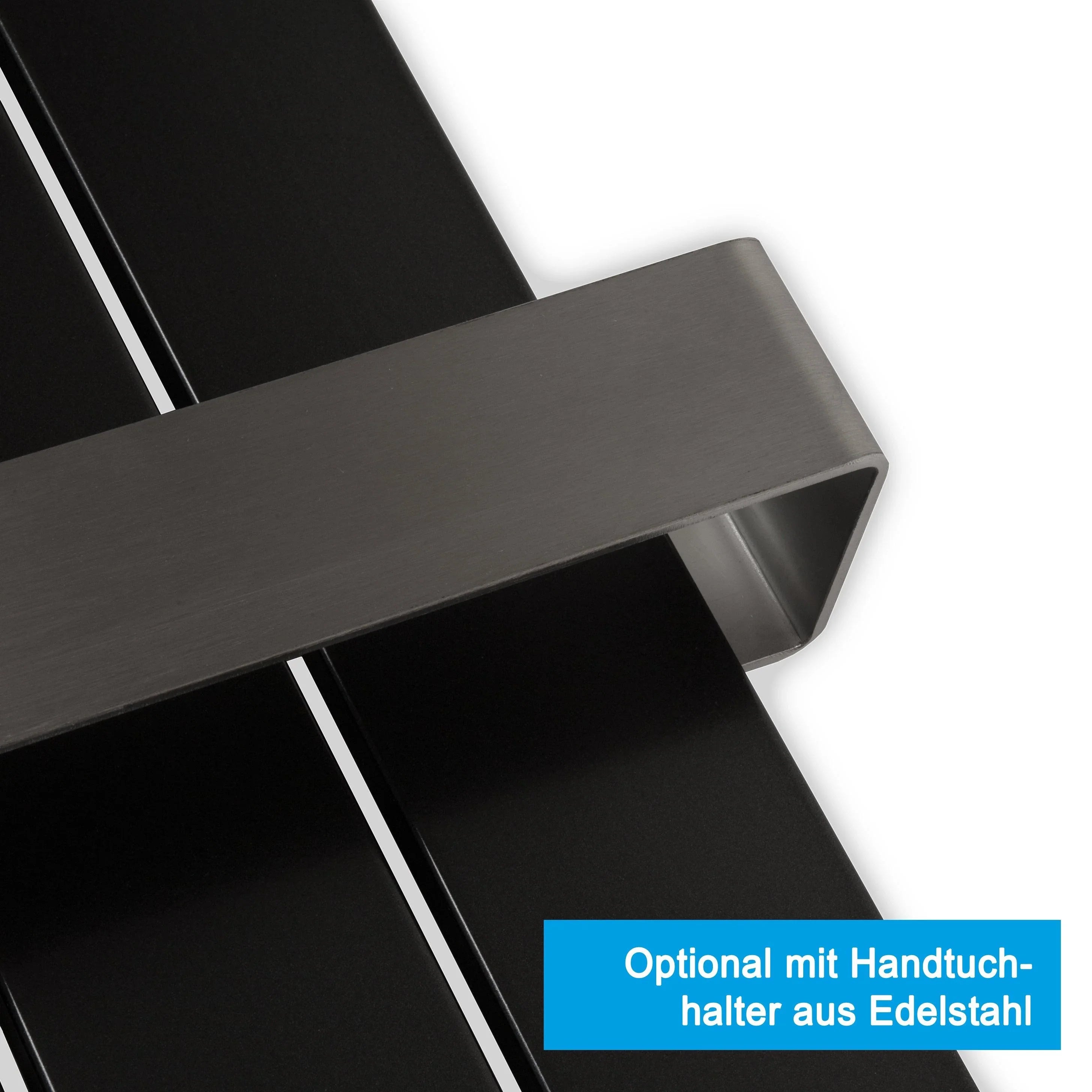 Design Paneelheizkörper vertikal optional mit Handtuchstange anthrazit Heizkörper Badheizkörper flaches Design - heizkoerper.shop