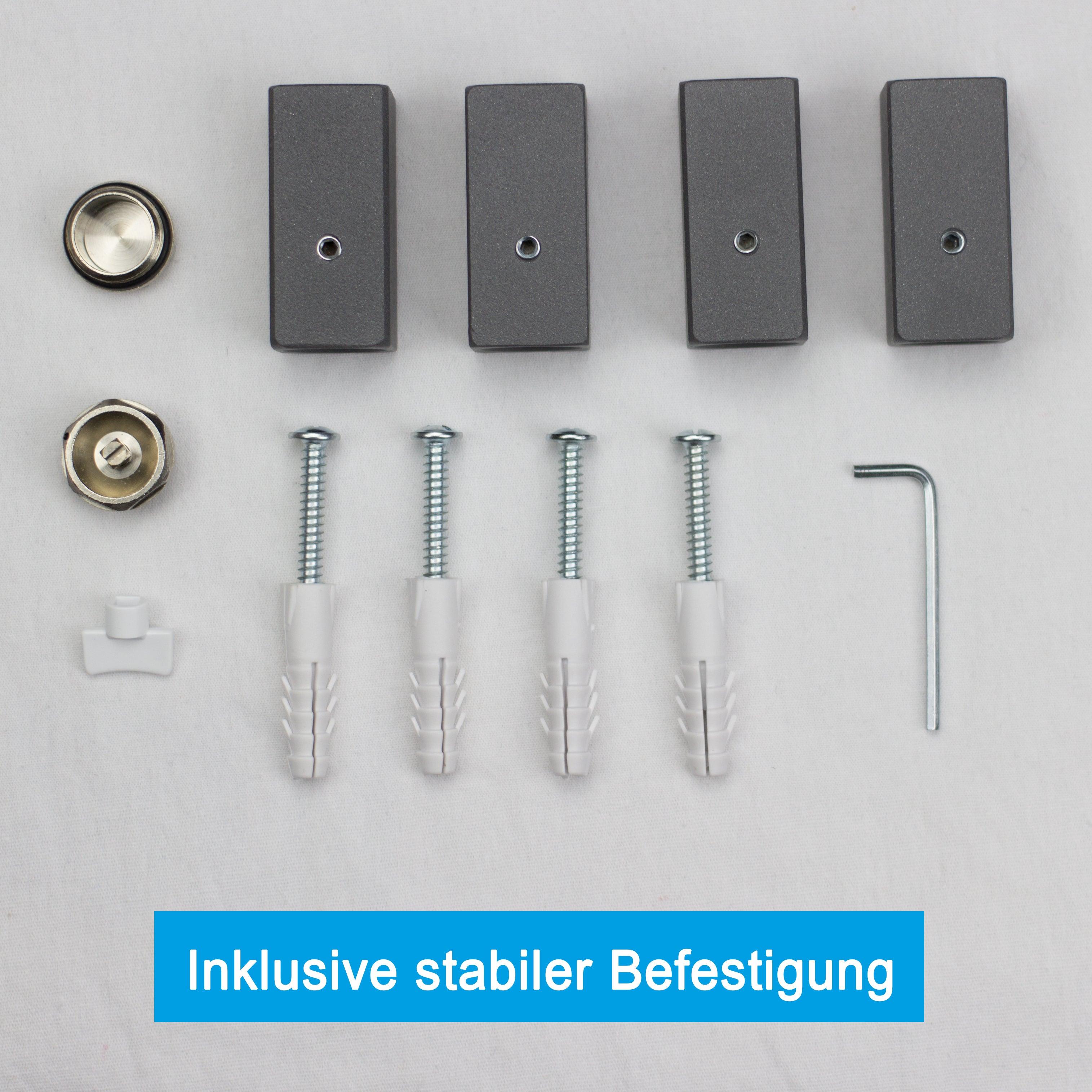 Handtuchheizkörper anthrazit Paneel Heizkörper mit Anschluss links rechts Seitenanschluss inklusive stabiler Befestigung - heizkoeper.shop