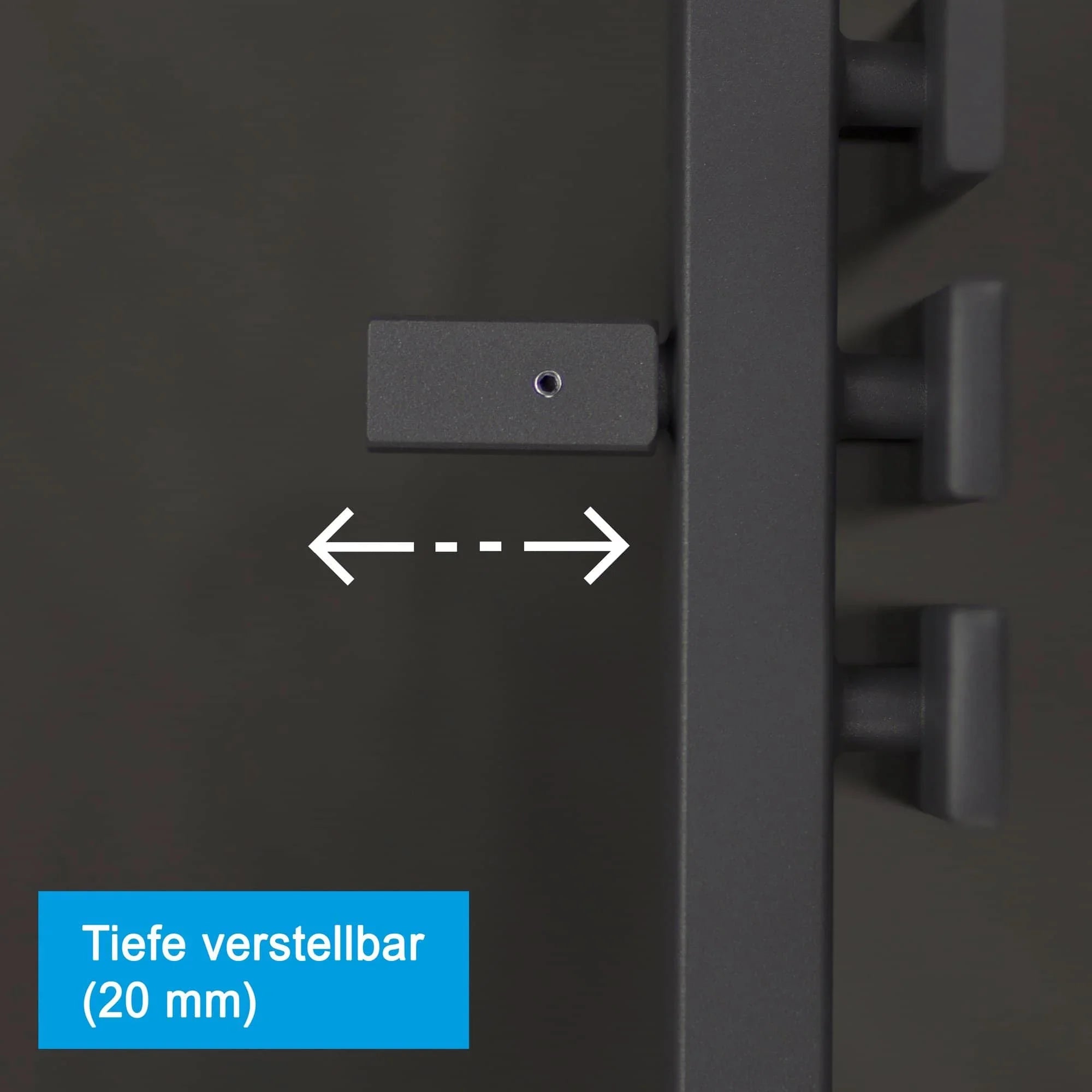 Design Badheizkörper Paneel Heizkörper Handtuch Mittel Anschluss links rechts anthrazit seitlich offen Befestigung in der Tiefe verstellbar - heizkoerper.shop