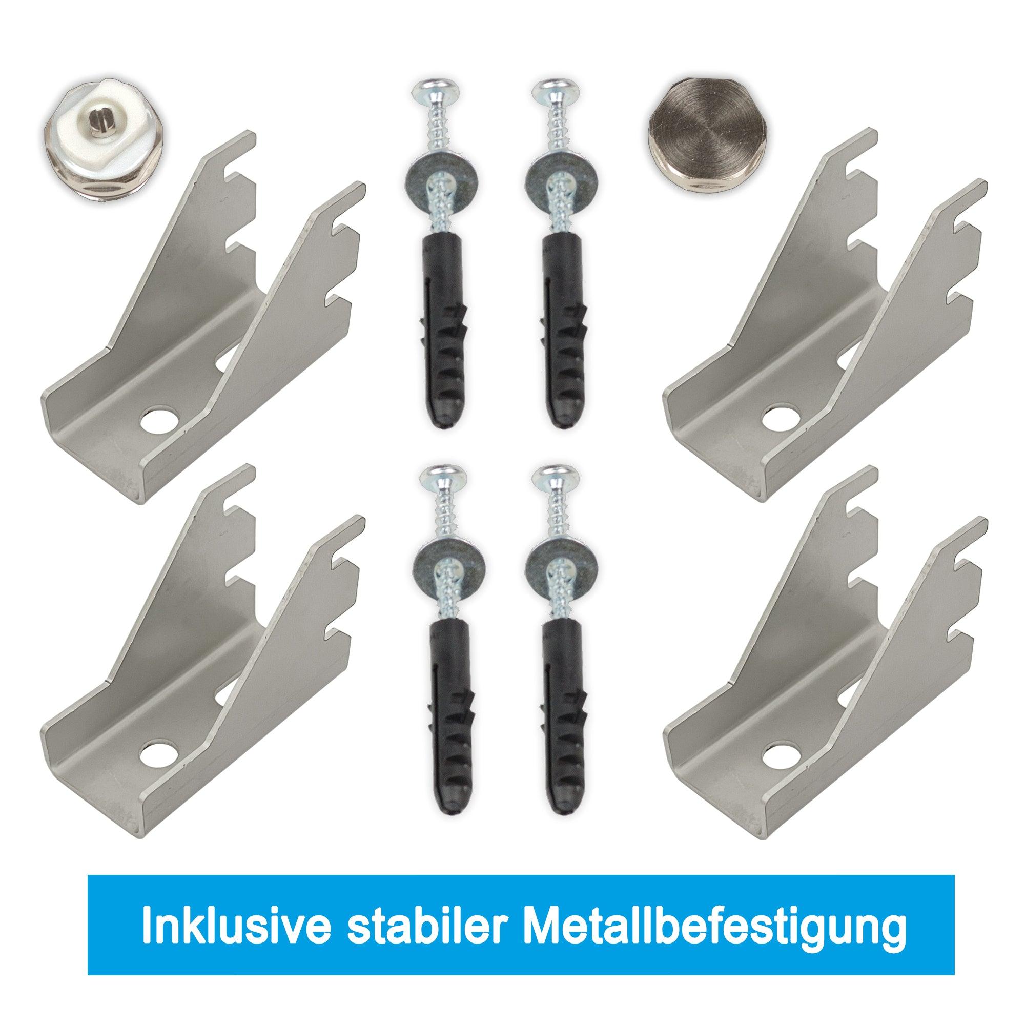 Flachheizkörper mit Handtuchstange Anschluss links rechts versetztem Mittelanschluss flach inklusive stabiler Metallbefestigung - heizkoerper.shop