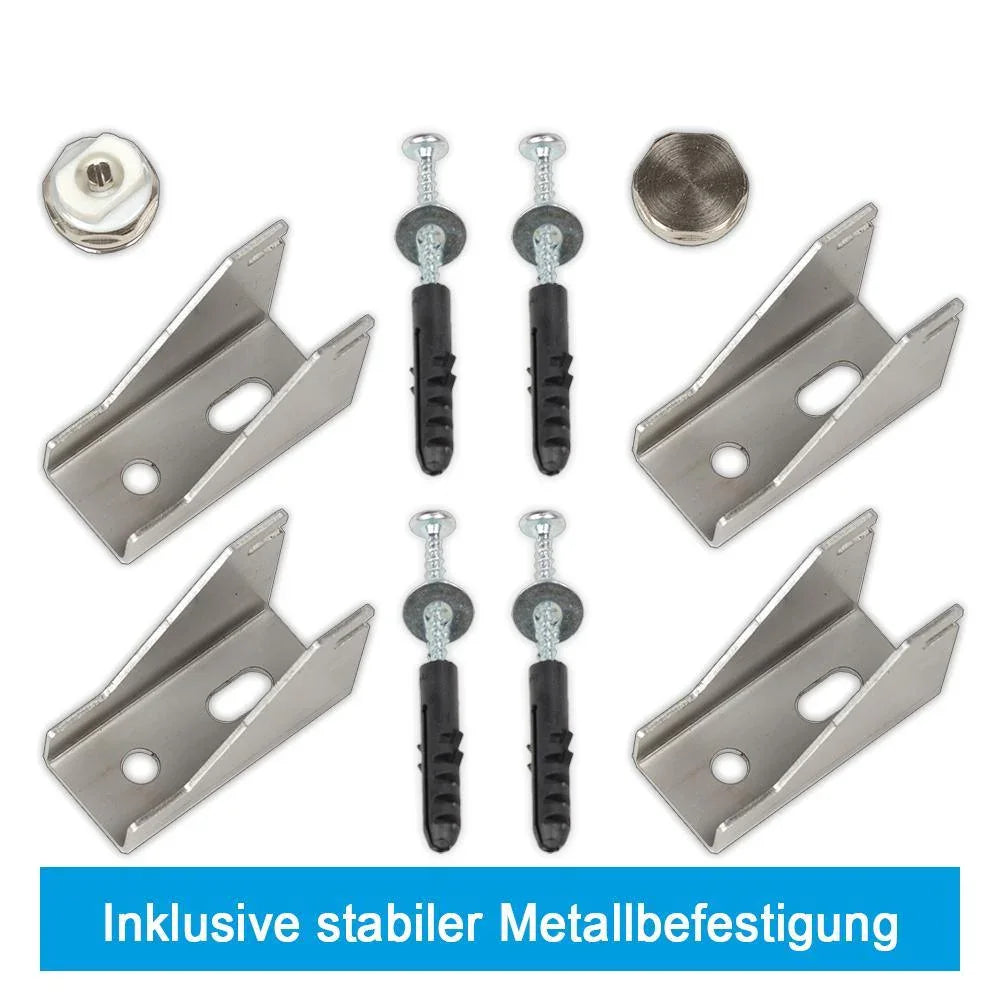 Flachheizkörper horizontal mit seitlichem Anschluss Heizkörper Badheizkörper flach inkluvie stabiler Metallbefestigung - heizkoerper.shop