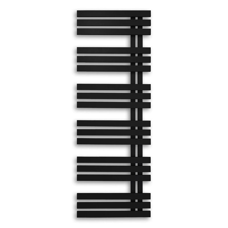 Badheizkörper 1400x500mm Anschluss links rechts schwarz matt seitlich offen - heizkoerper.shop
