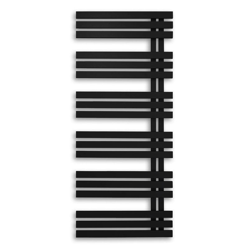 Badheizkörper 1400x600mm Anschluss links rechts schwarz matt seitlich offen - heizkoerper.shop