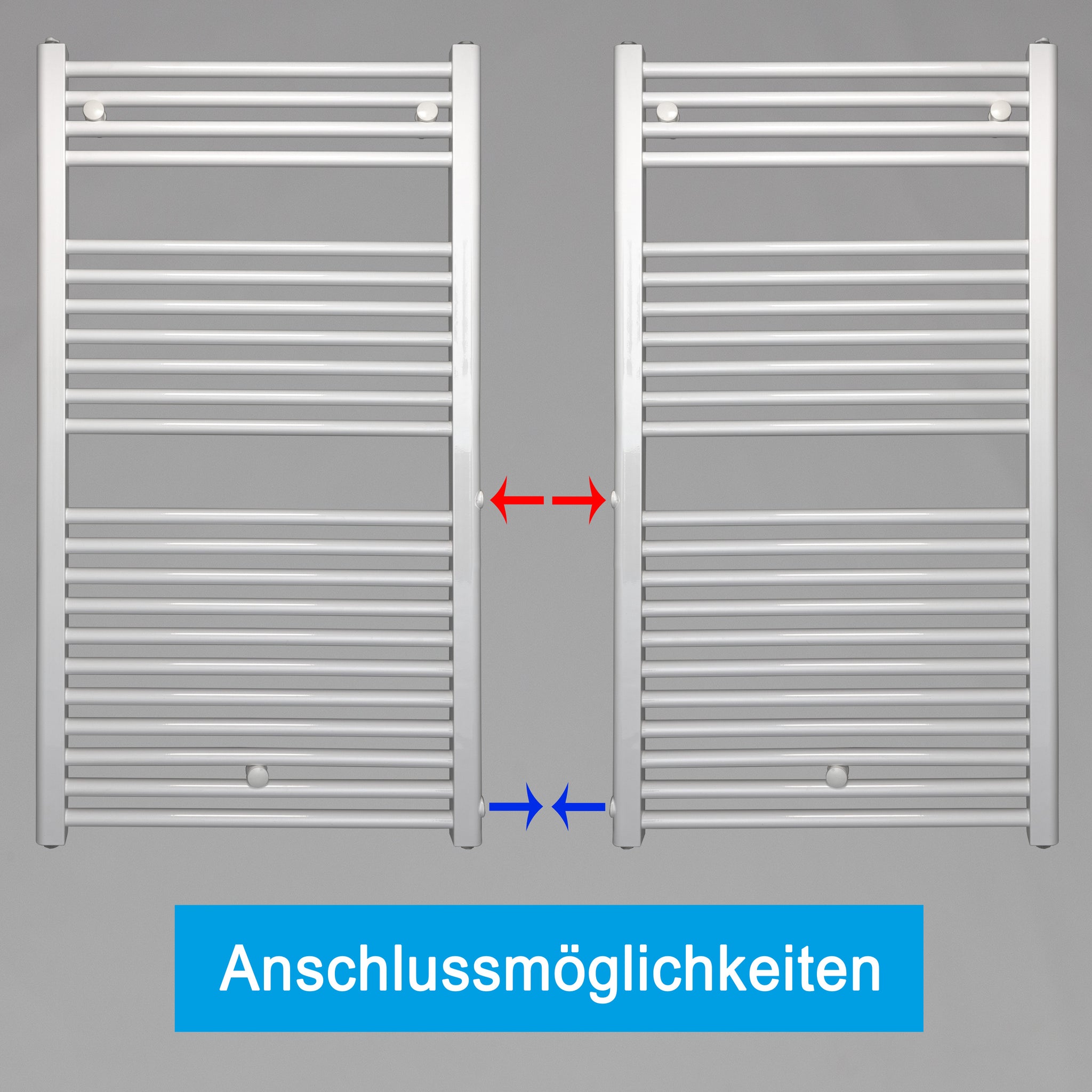 Remplacement du radiateur de salle de bain, radiateur blanc, connexion côté gauche droit 