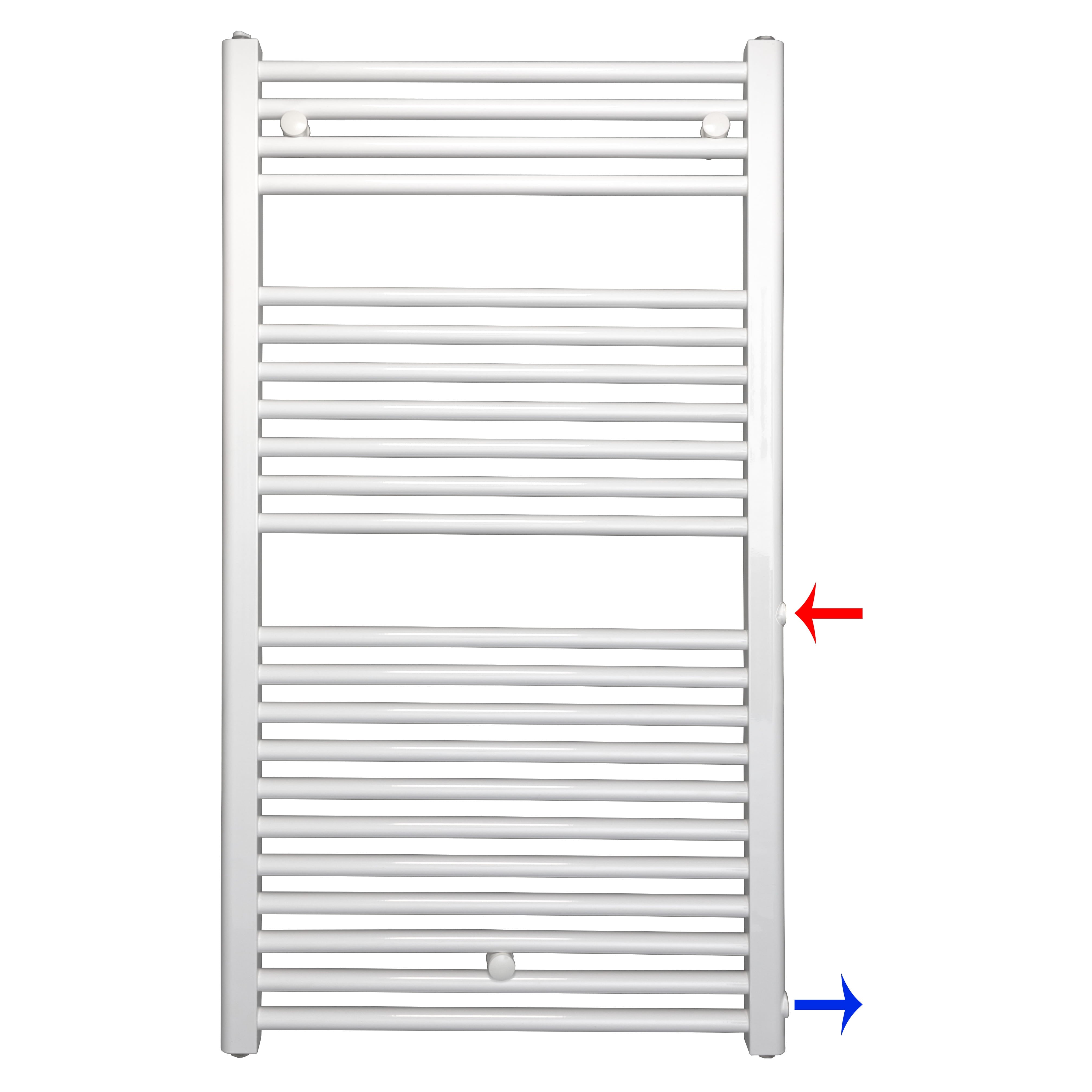 Remplacement du radiateur de salle de bain, radiateur blanc, connexion côté gauche droit 