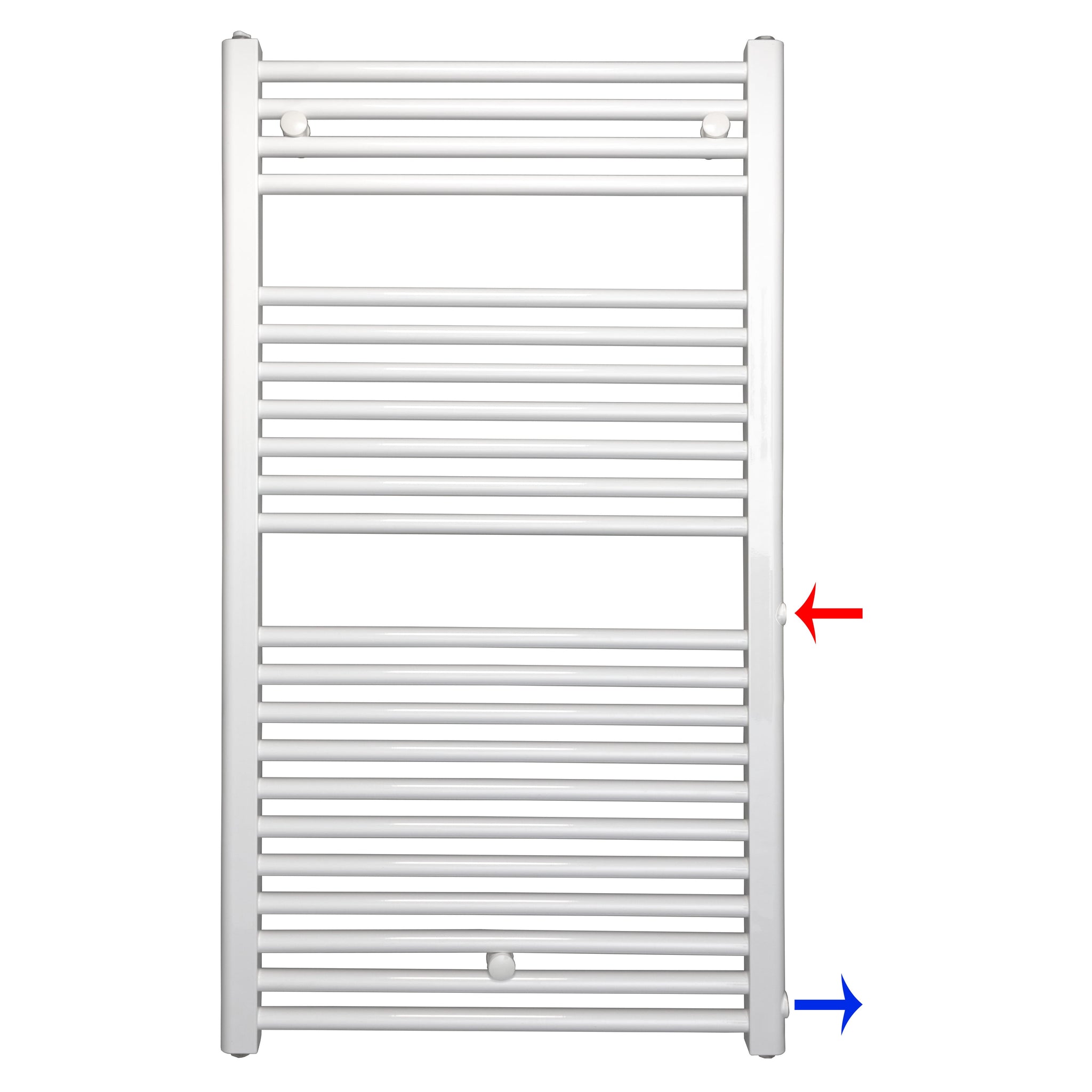 Remplacement du radiateur de salle de bain, radiateur blanc, connexion côté gauche droit 