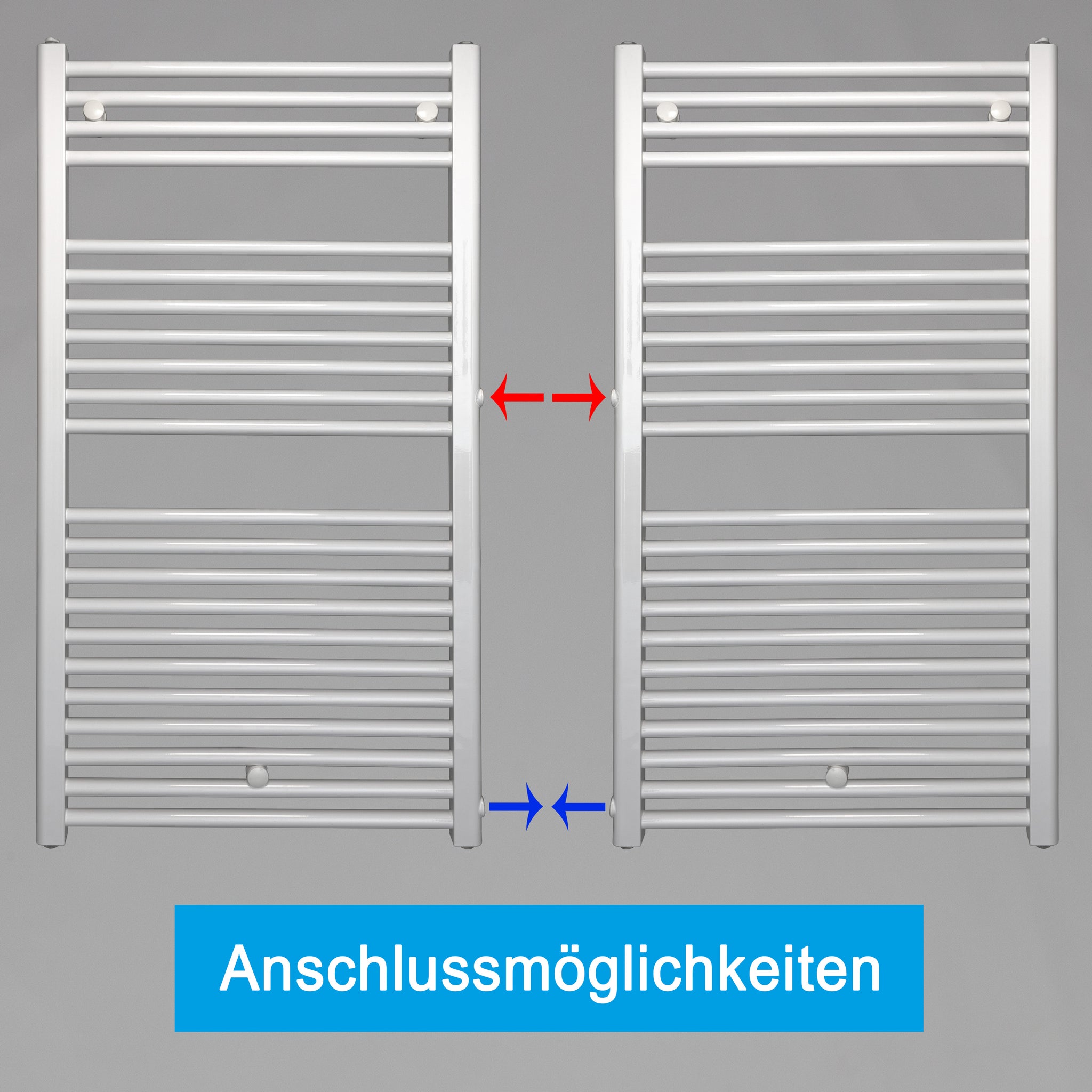 Remplacement du radiateur de salle de bain, radiateur blanc, connexion côté gauche droit 