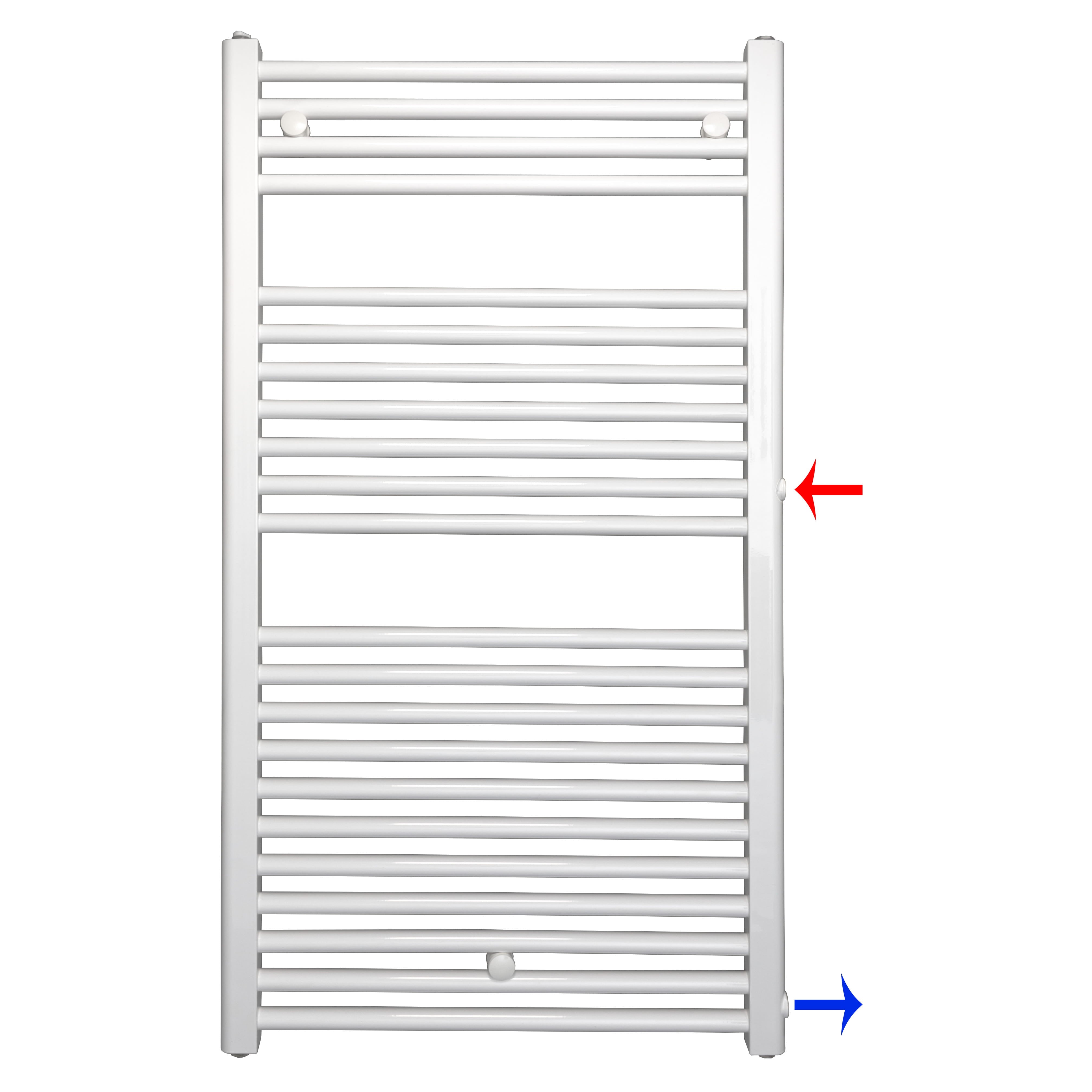 Remplacement du radiateur de salle de bain, radiateur blanc, connexion côté gauche droit 