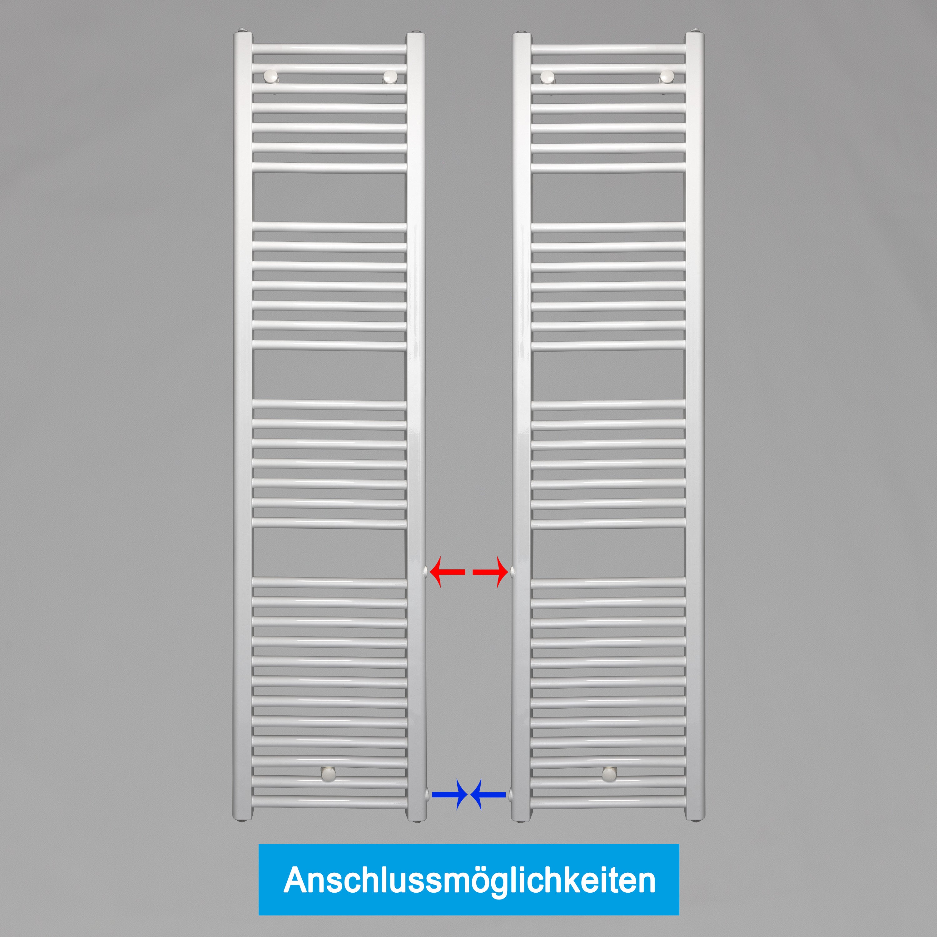 Remplacement du radiateur de salle de bain, radiateur blanc, connexion côté gauche droit 