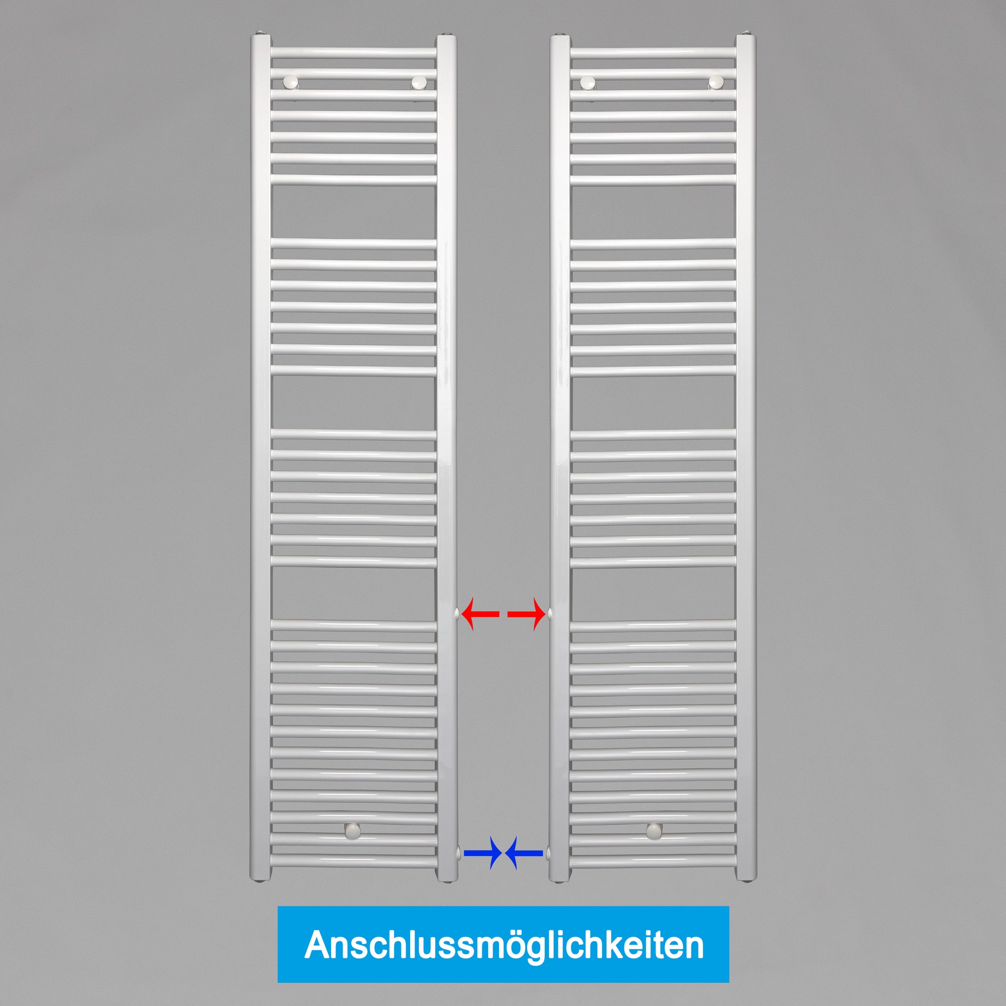Remplacement du radiateur de salle de bain, radiateur blanc, connexion côté gauche droit 
