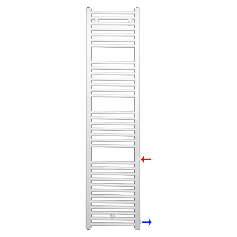 Remplacement du radiateur de salle de bain, radiateur blanc, connexion côté gauche droit 