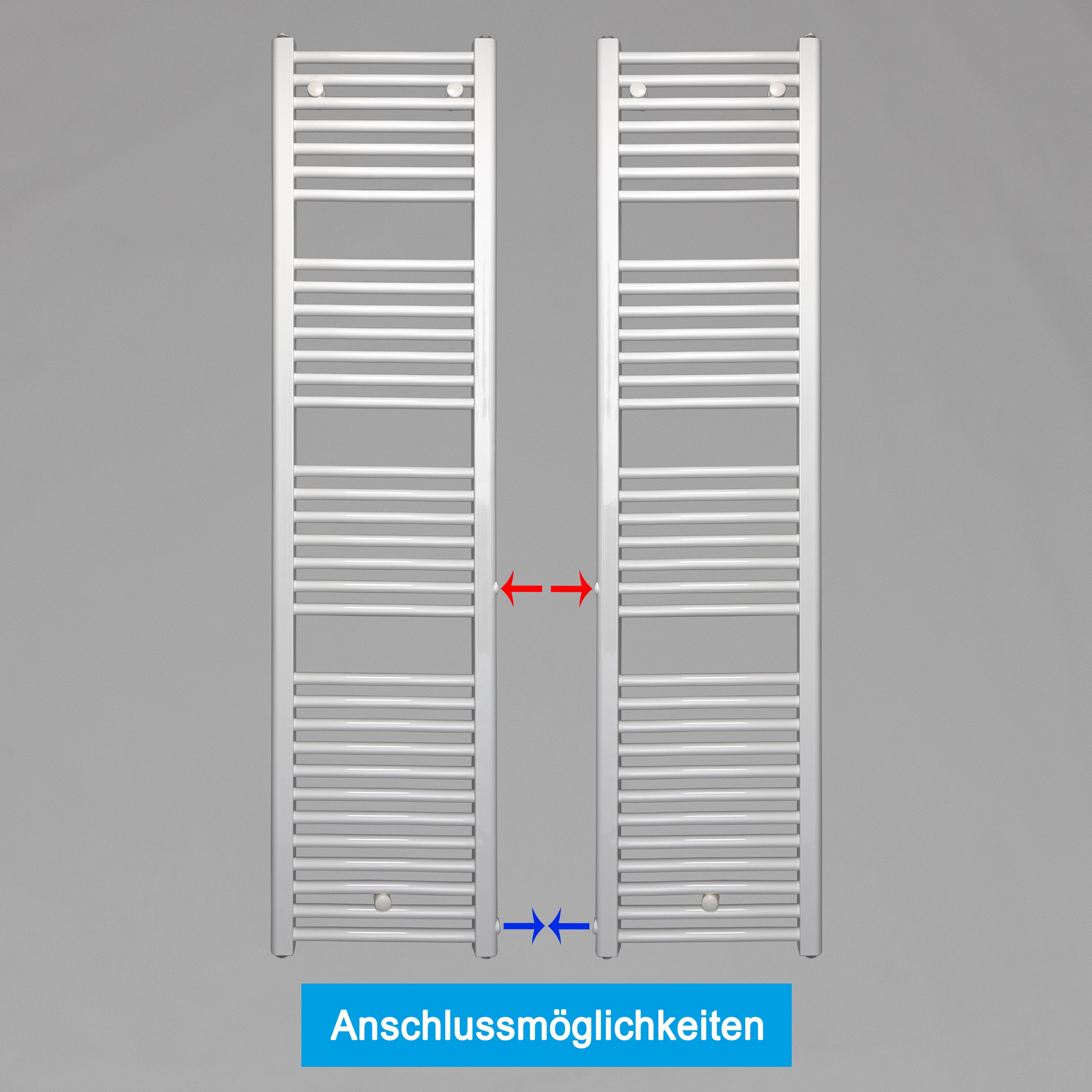 Remplacement du radiateur de salle de bain, radiateur blanc, connexion côté gauche droit 