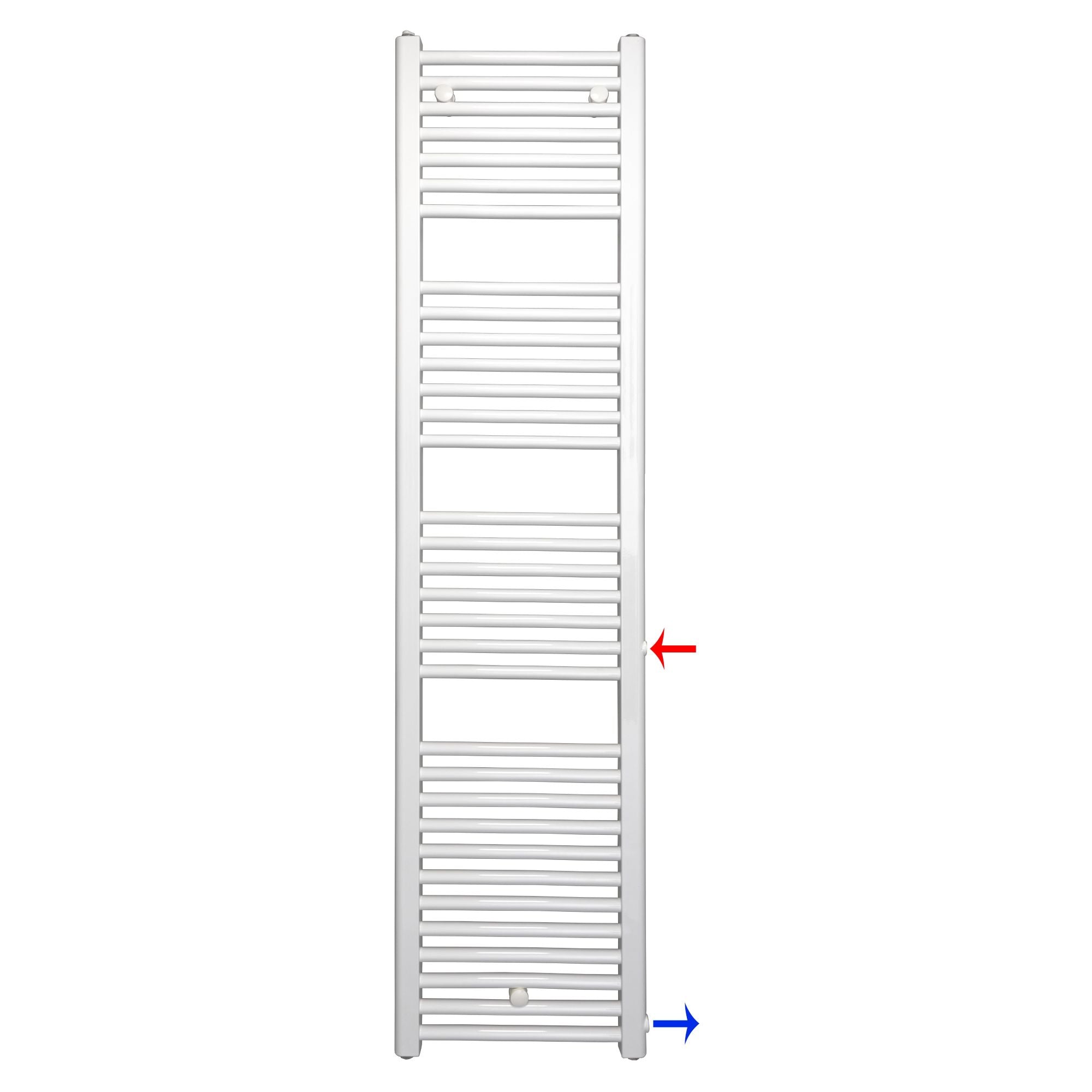 Remplacement du radiateur de salle de bain, radiateur blanc, connexion côté gauche droit 