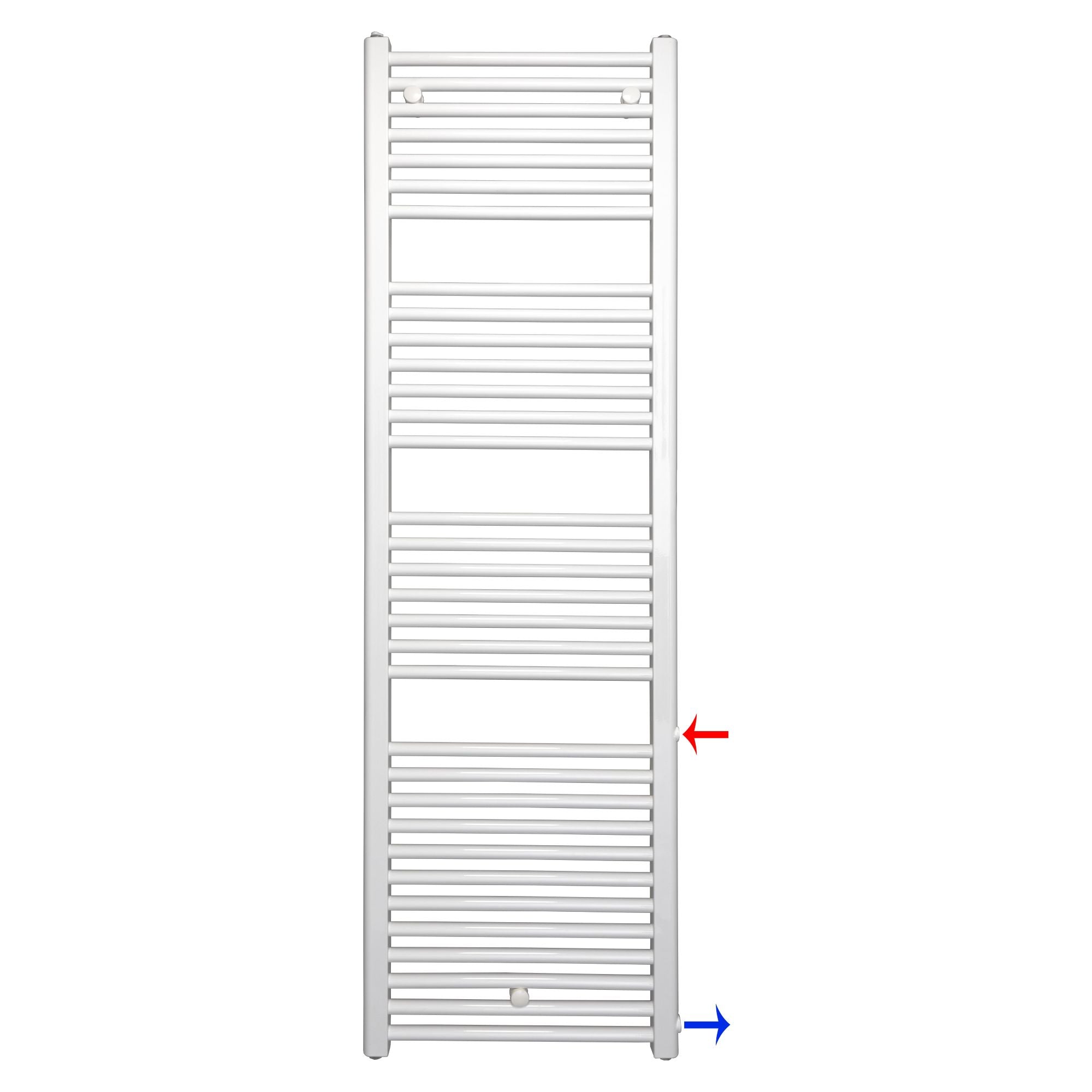 Remplacement du radiateur de salle de bain, radiateur blanc, connexion côté gauche droit 