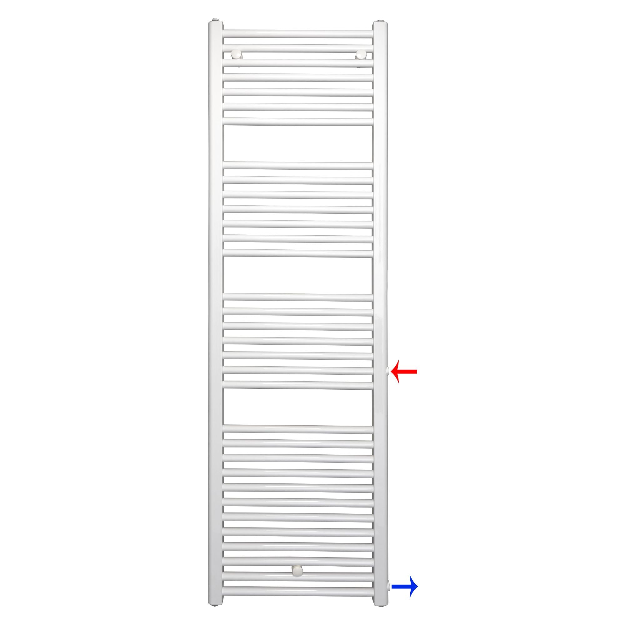 Remplacement du radiateur de salle de bain, radiateur blanc, connexion côté gauche droit 