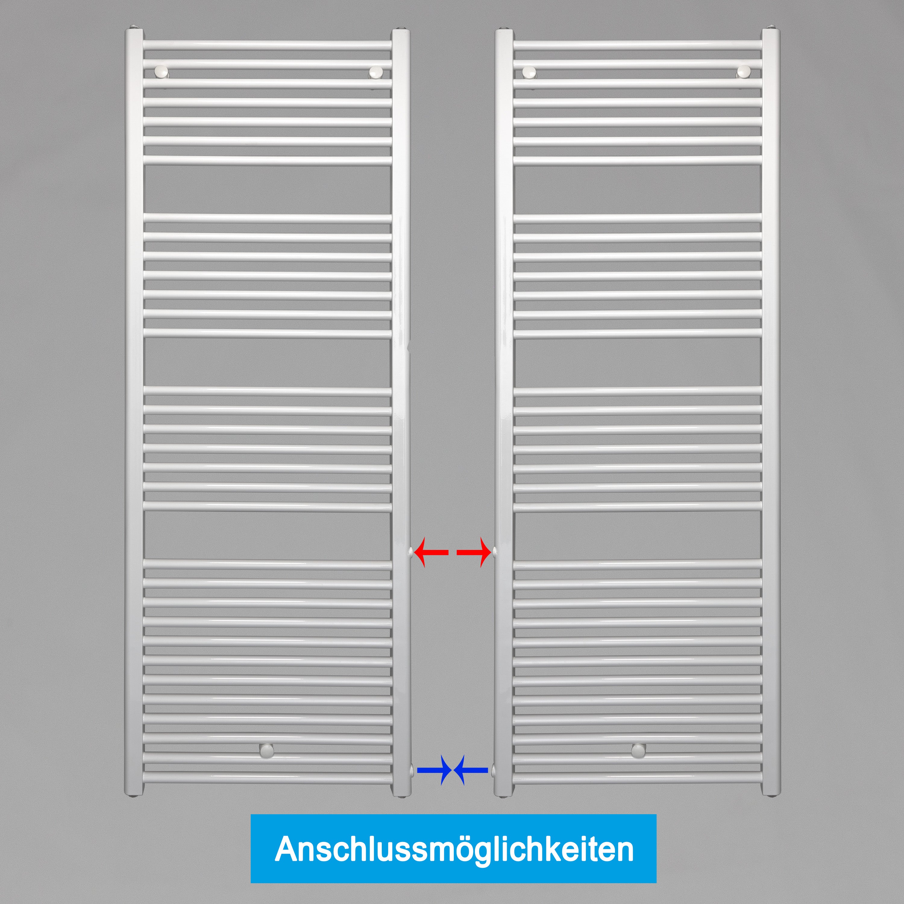 Remplacement du radiateur de salle de bain, radiateur blanc, connexion côté gauche droit 