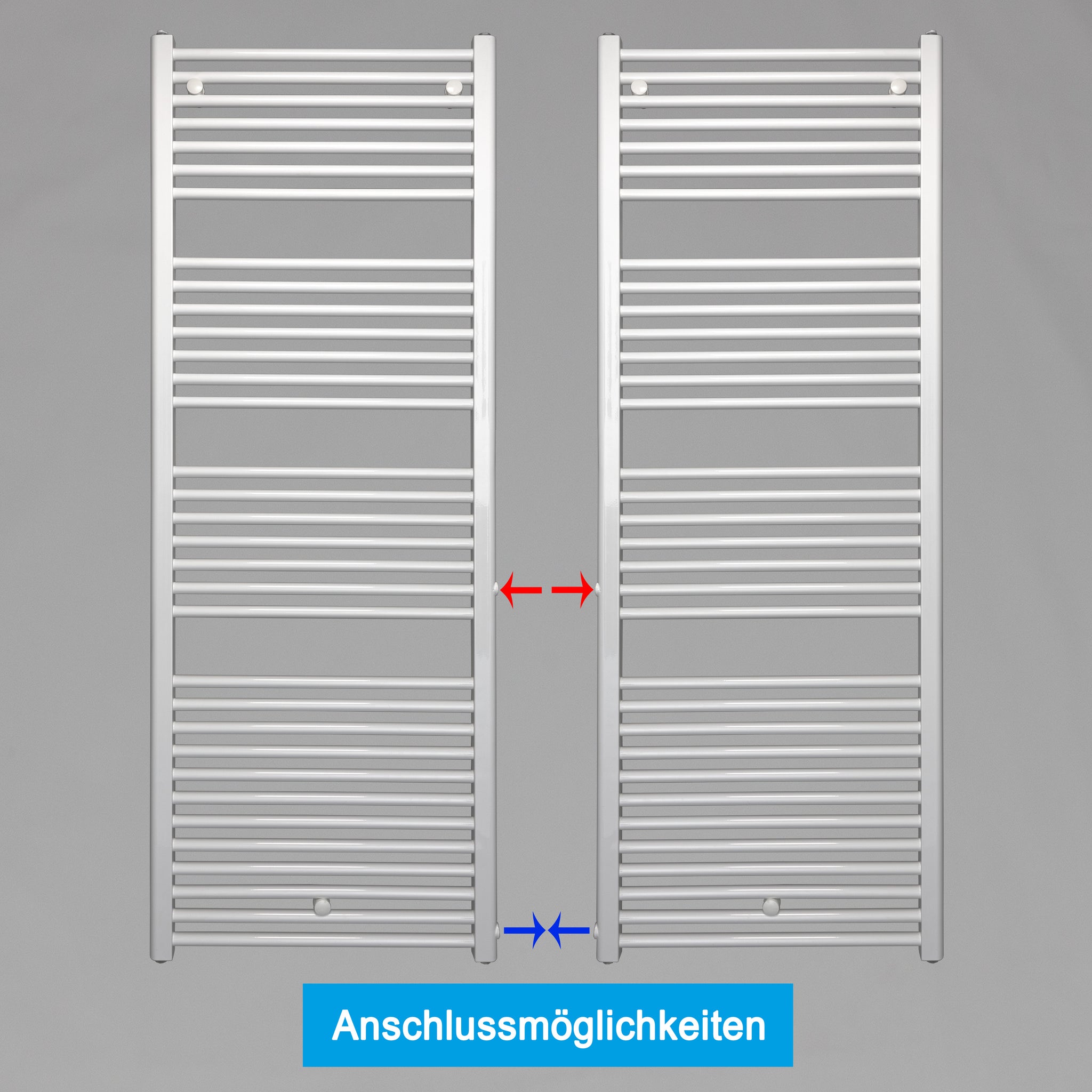 Remplacement du radiateur de salle de bain, radiateur blanc, connexion côté gauche droit 