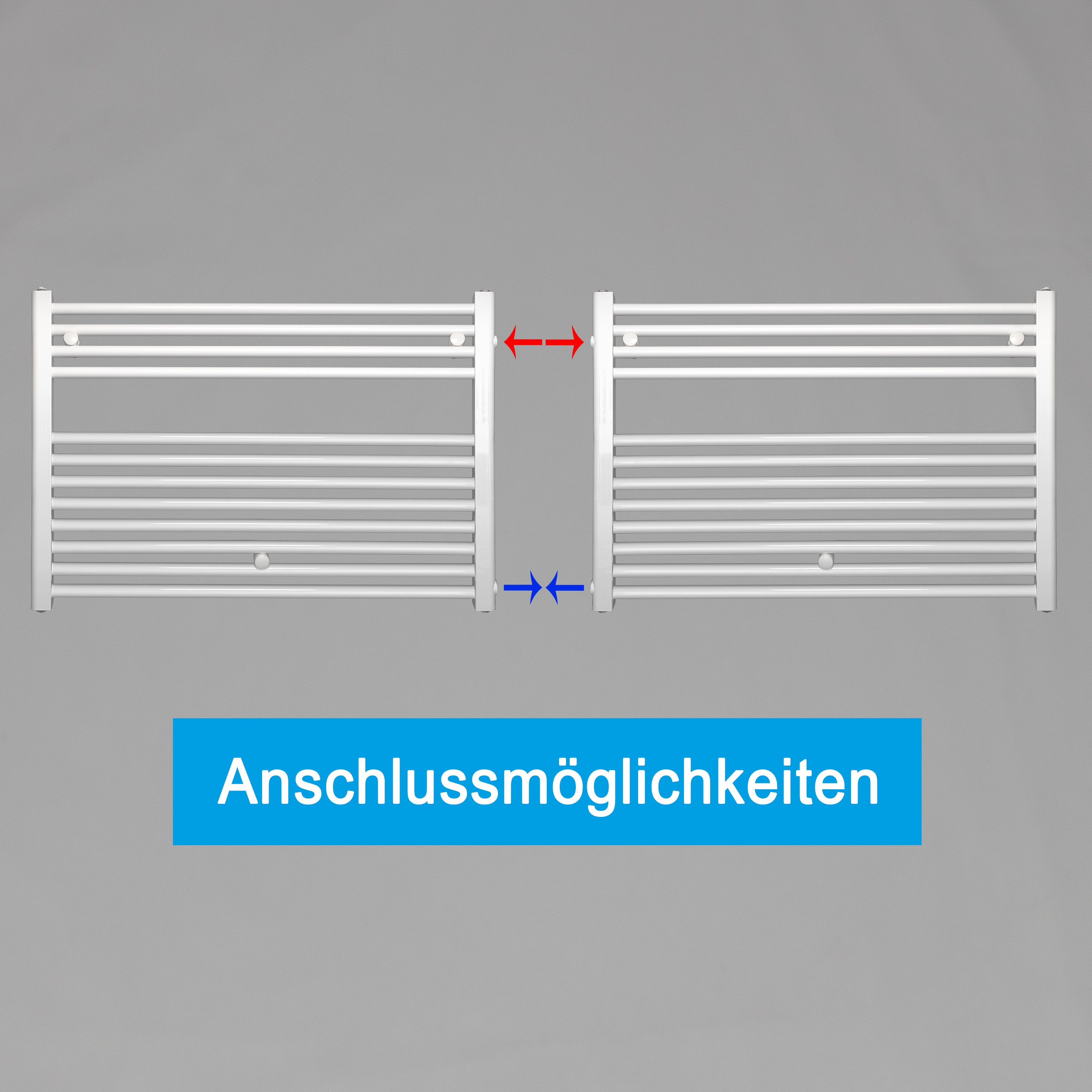 Badheizkörper Austauschheizkörper weiß links rechts Seitenanschluss