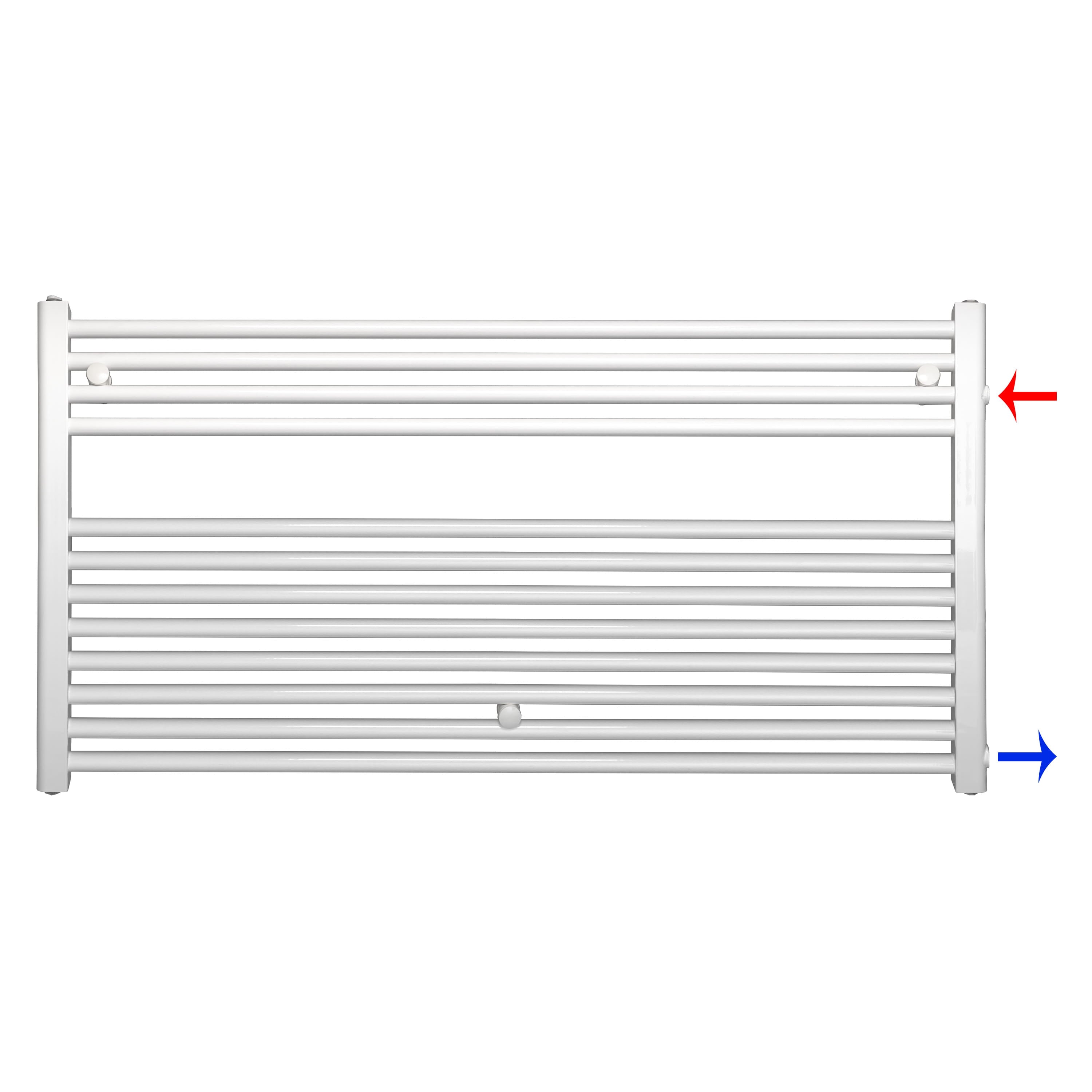 Remplacement du radiateur de salle de bain, radiateur blanc, connexion côté gauche droit 