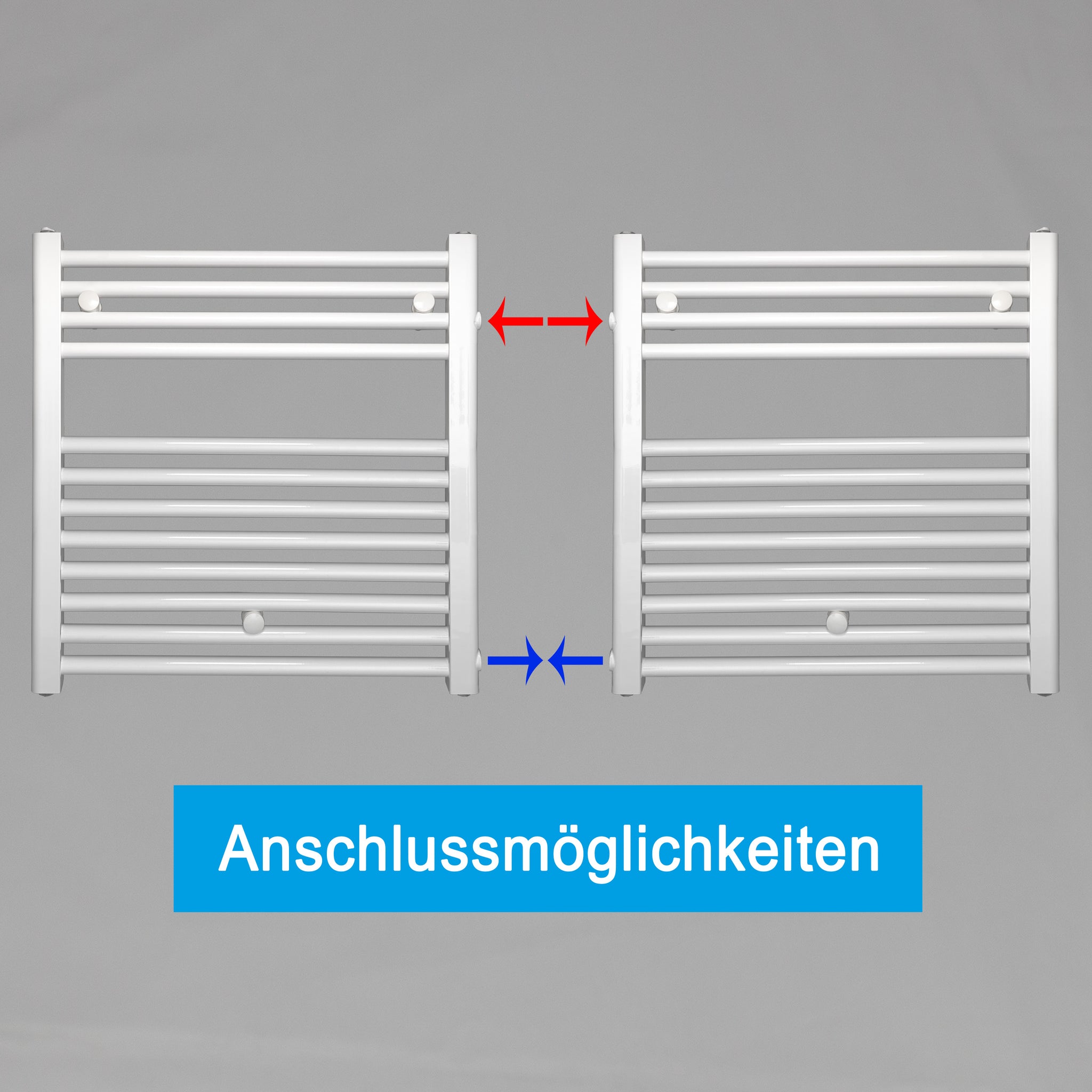 Remplacement du radiateur de salle de bain, radiateur blanc, connexion côté gauche droit 