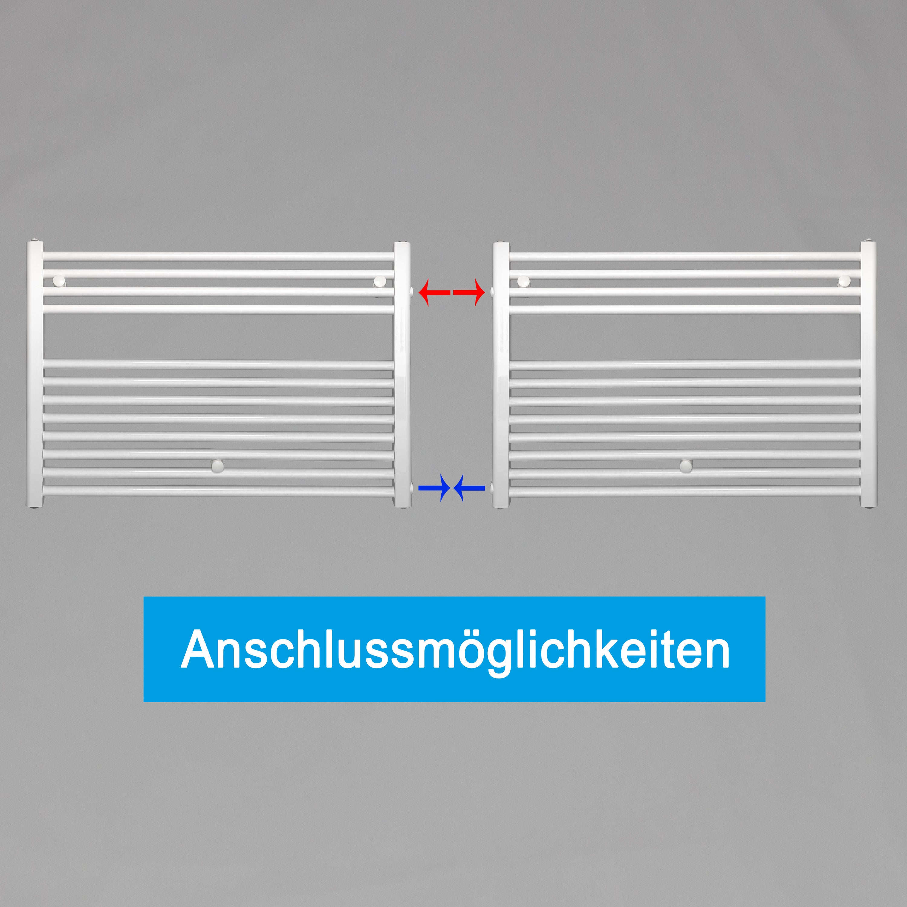 Remplacement du radiateur de salle de bain, radiateur blanc, connexion côté gauche droit 