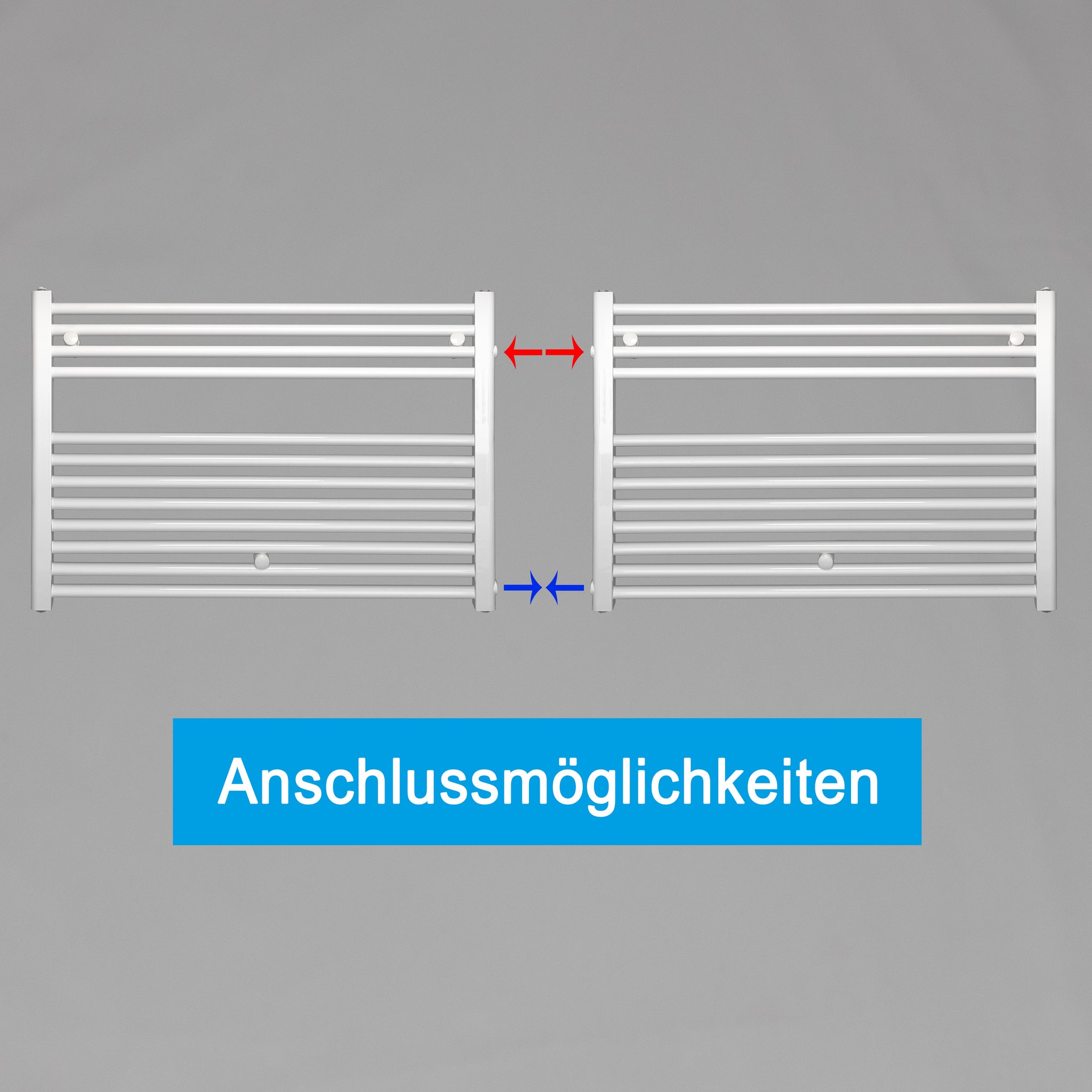 Remplacement du radiateur de salle de bain, radiateur blanc, connexion côté gauche droit 