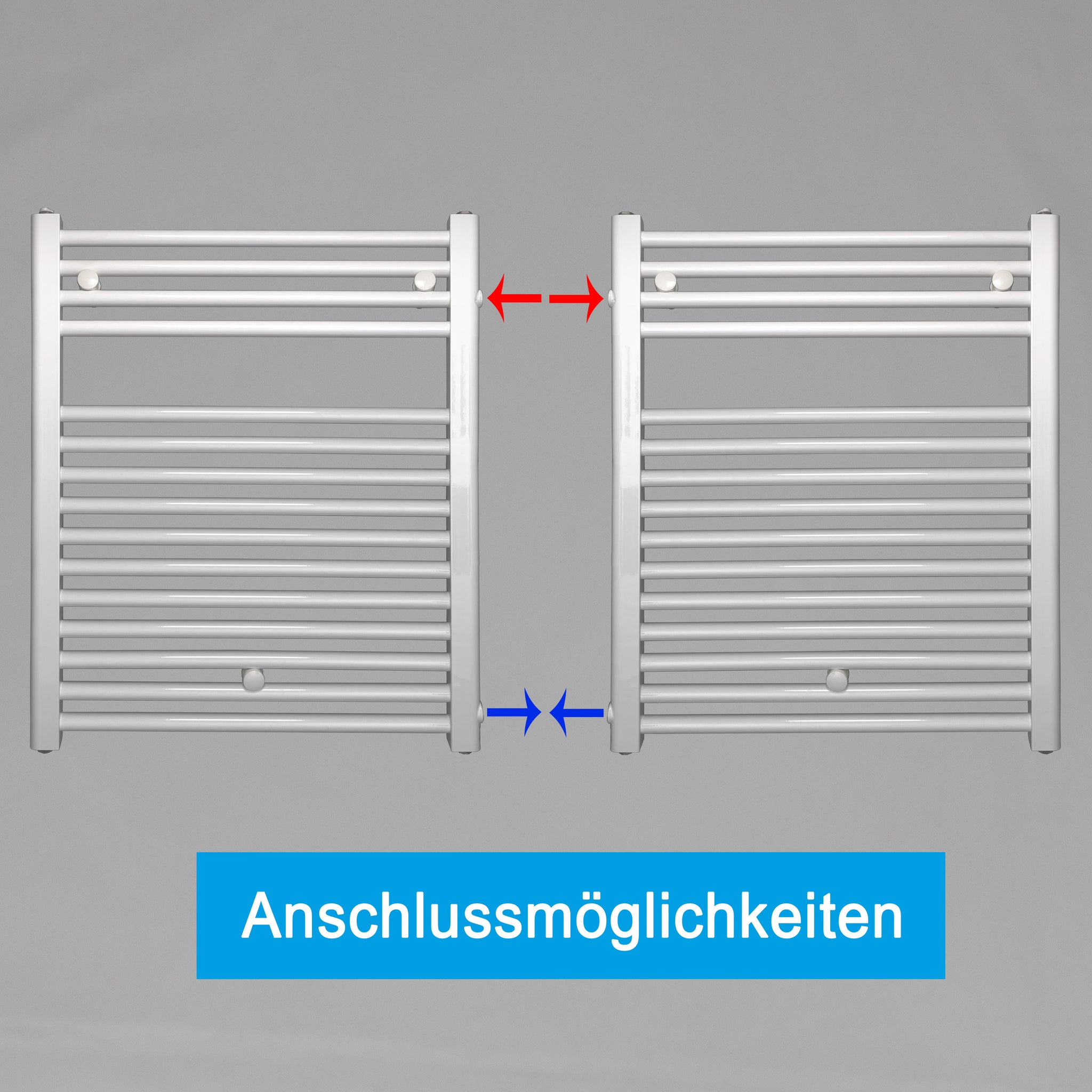 Remplacement du radiateur de salle de bain, radiateur blanc, connexion côté gauche droit 