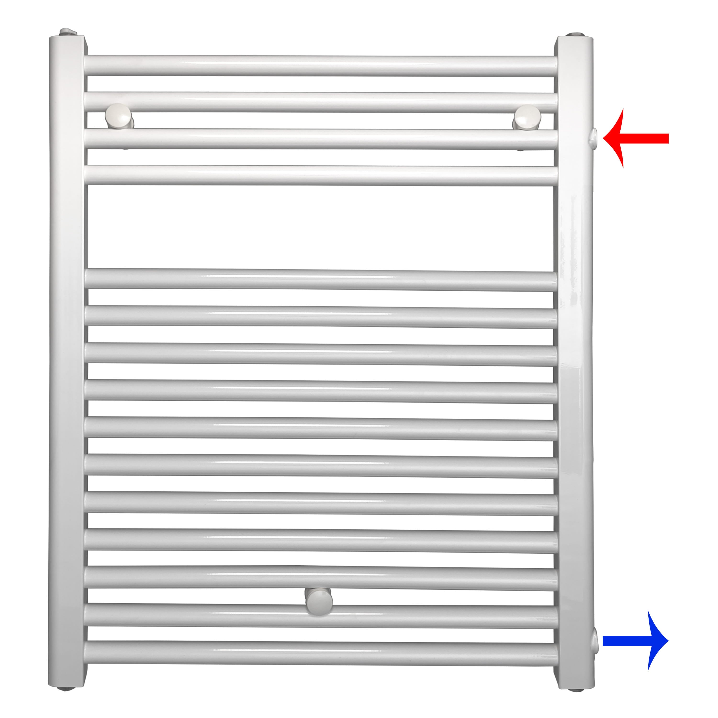 Remplacement du radiateur de salle de bain, radiateur blanc, connexion côté gauche droit 
