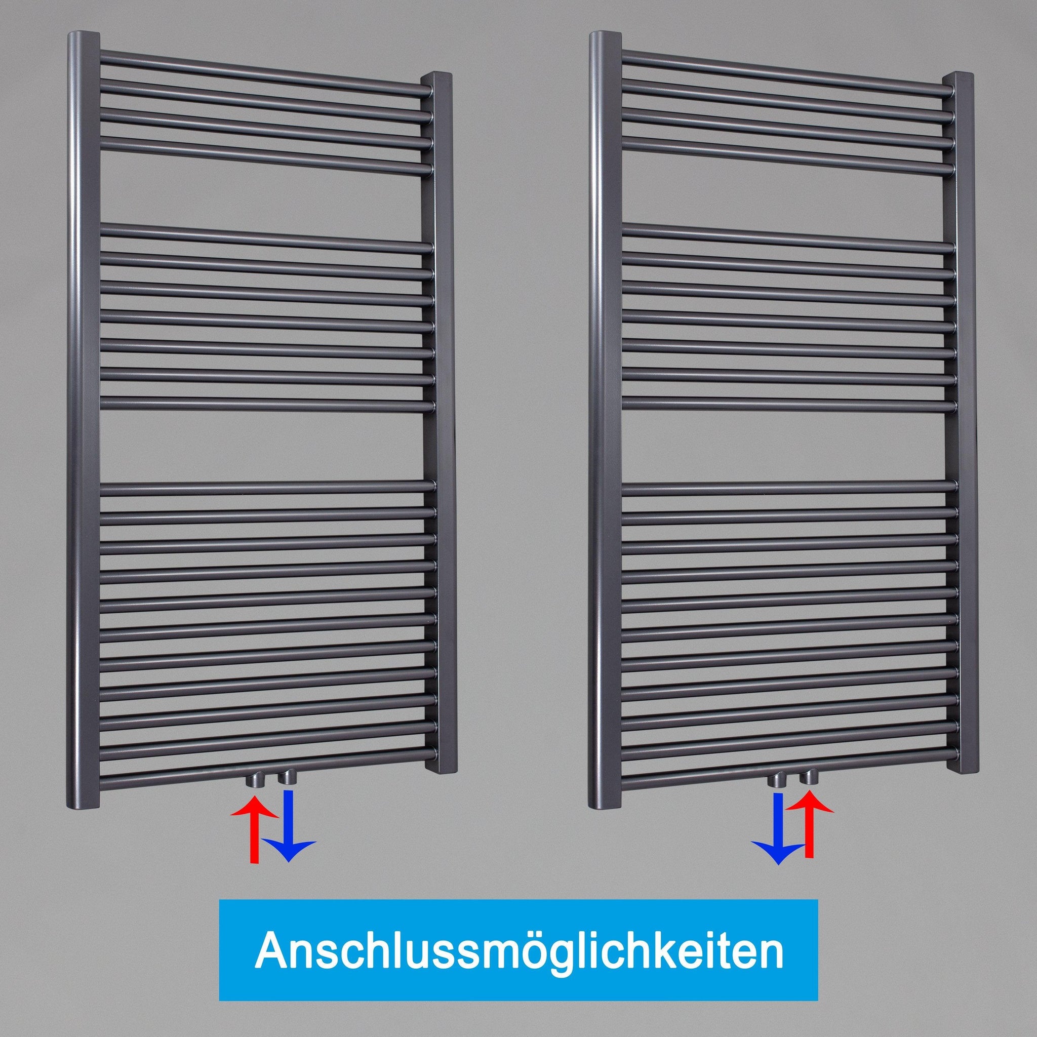 Badheizkörper gerade mit Mittelanschluss Handtuchhalter Badezimmer
